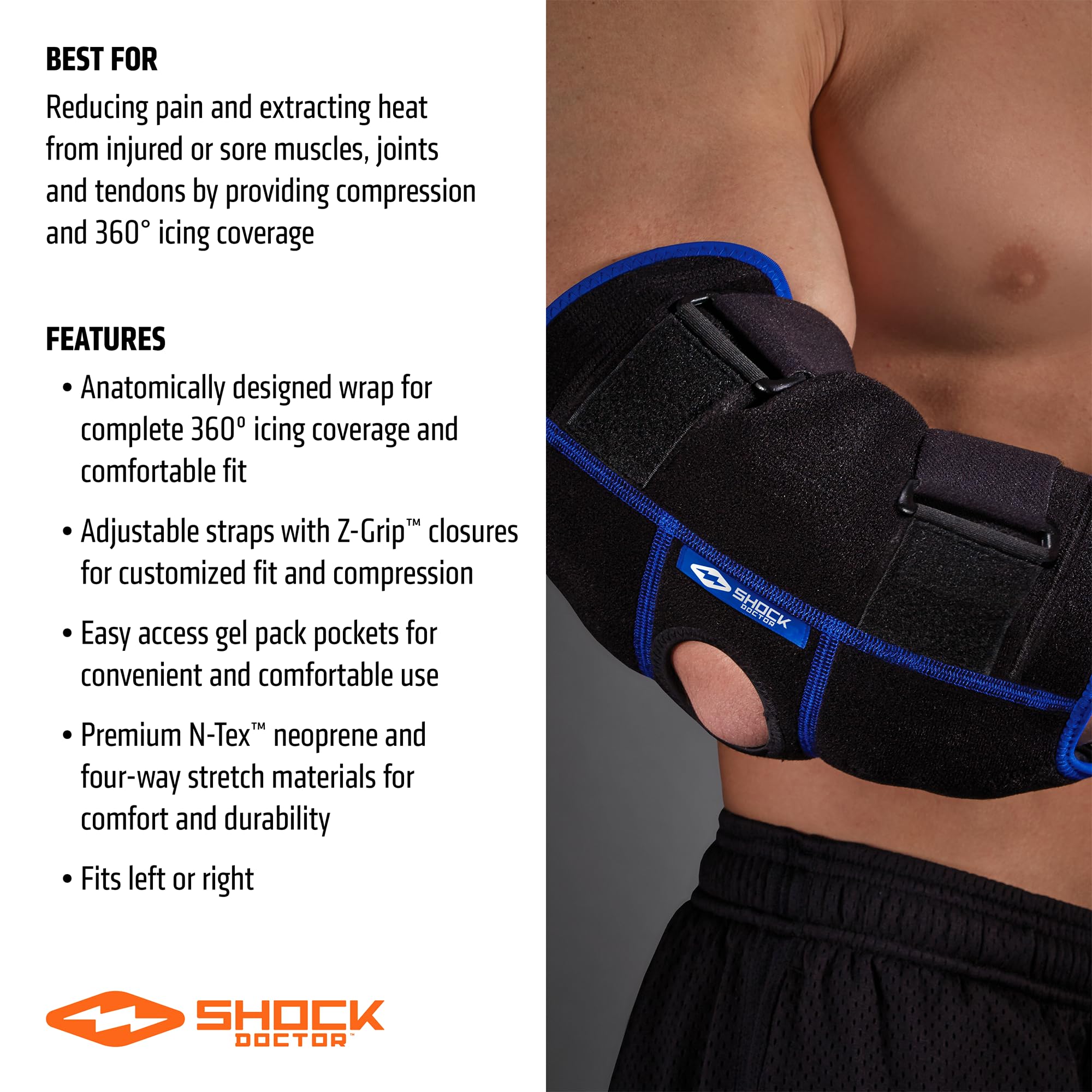 Shock Doctor Ice Recovery Elbow Compression Wrap