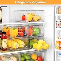 Vista 4 de 2 Pack Stackable Storage Drawers,Plastic Organizers Bins, Drawers Storage with Handles and Movable Dividers for Organization and Storage in