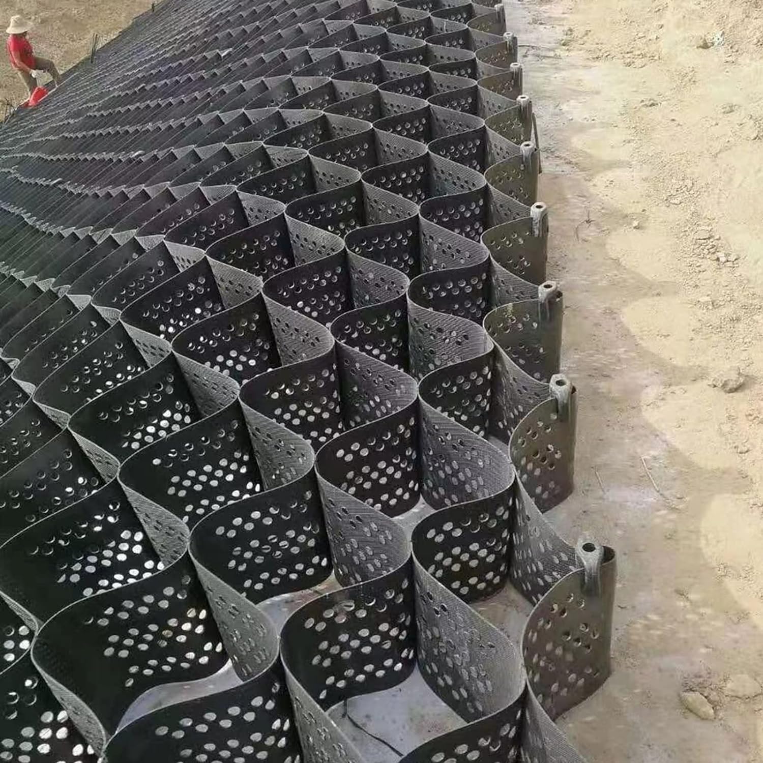 VUIKLCty Ground Grid Heavy Duty Gravel Grid Stabilisation System, Slope/Hill Geogrid Paving Material, Ground Grids(2m x 6m (6.5ft x 19.5ft))