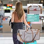 80L Duffle Bag for Travel, Large Foldable Waterproof Travel Duffel Bags Weekender Overnight Bag for Men and Women with Shoe Compartment (Stripe)