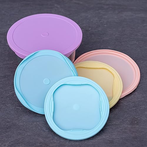 Miniatura 5 de EDI Tapas de silicona reutilizables, ajuste redondo, 6 tamaños, apto para microondas y congelador, varios colores