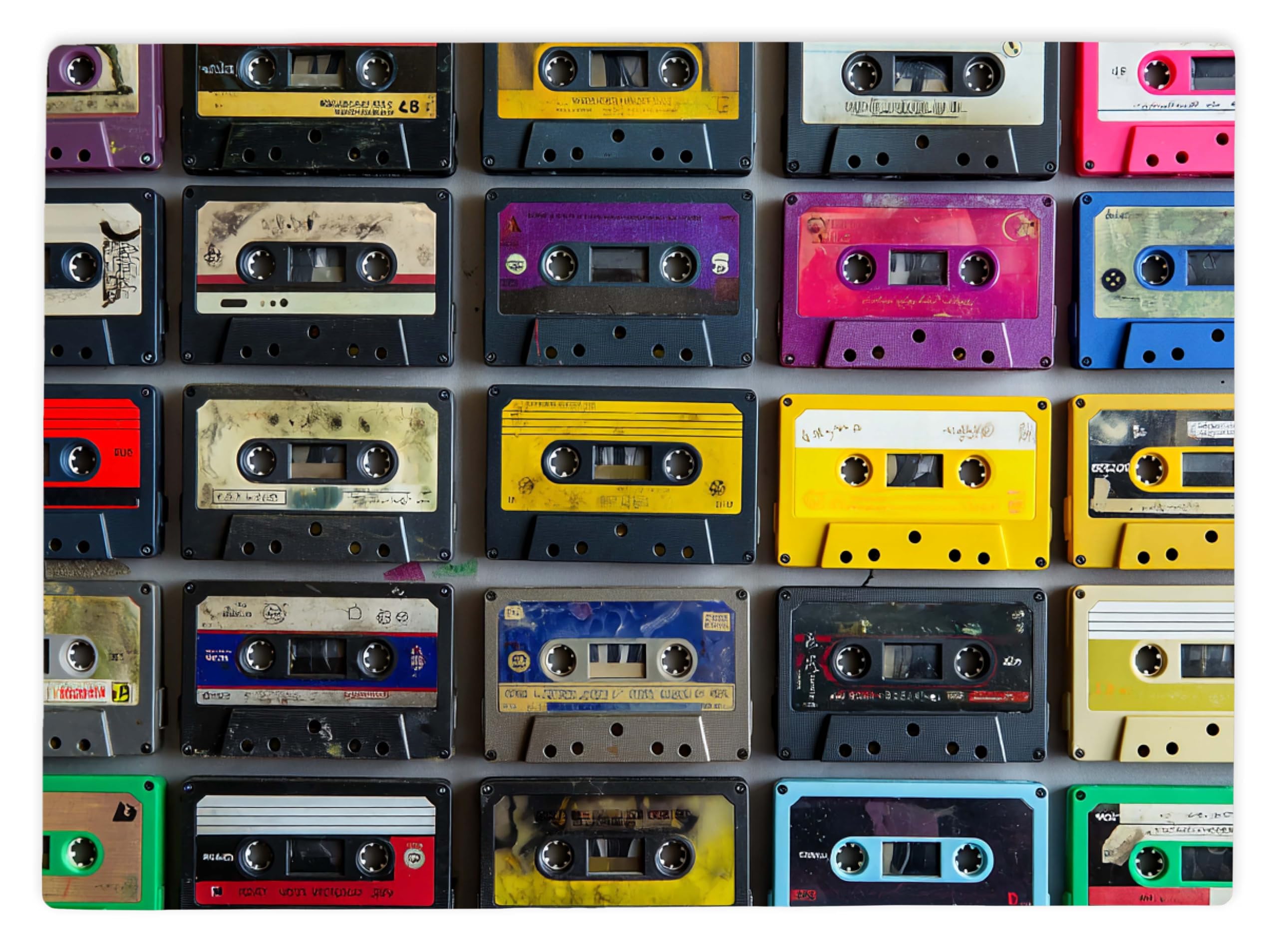 Shopagift Retro Cassette Tapes Glass Chopping Board Large Kitchen Worktop Saver 39cm x 28cm