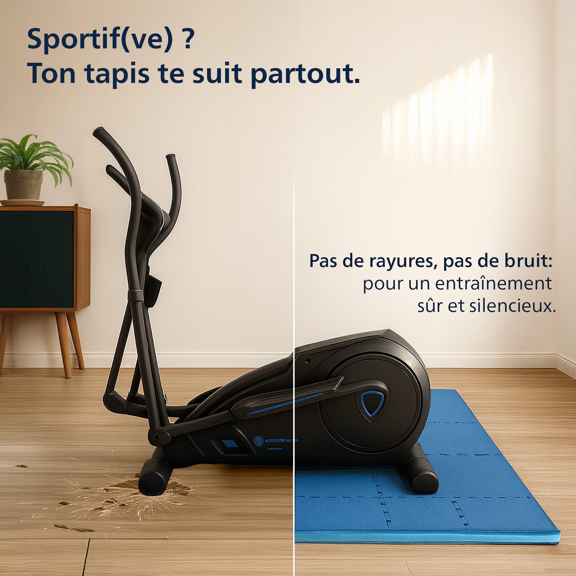 CLP Tapis de Protection Fitness 60x60 cm, épais, Lot de 6 Tapis Puzzle antidérapants pour Piscine, Salle de Sport, Sol