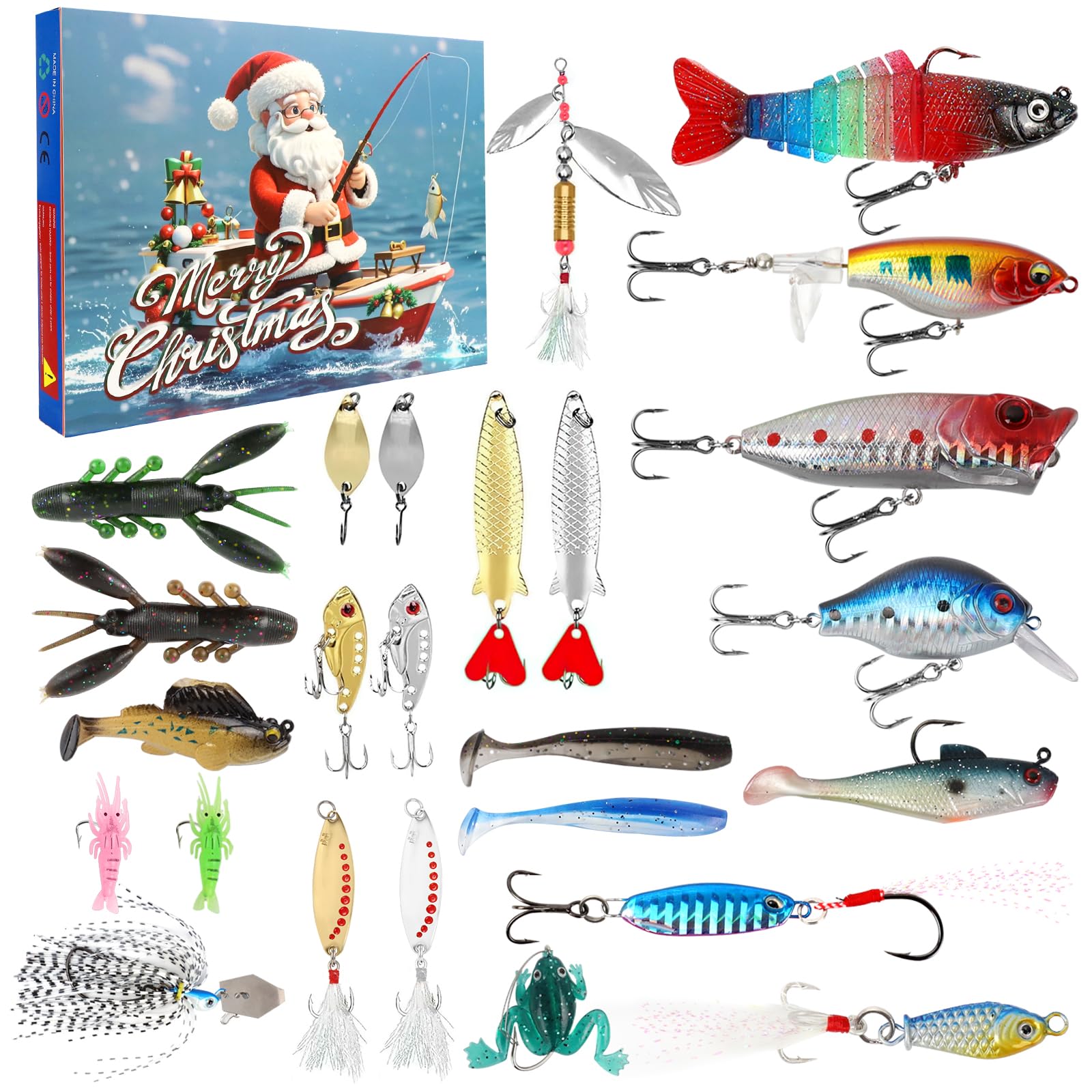 Calendrier De L'avent Peche 2025, 24 Leurre Peche Carnassier