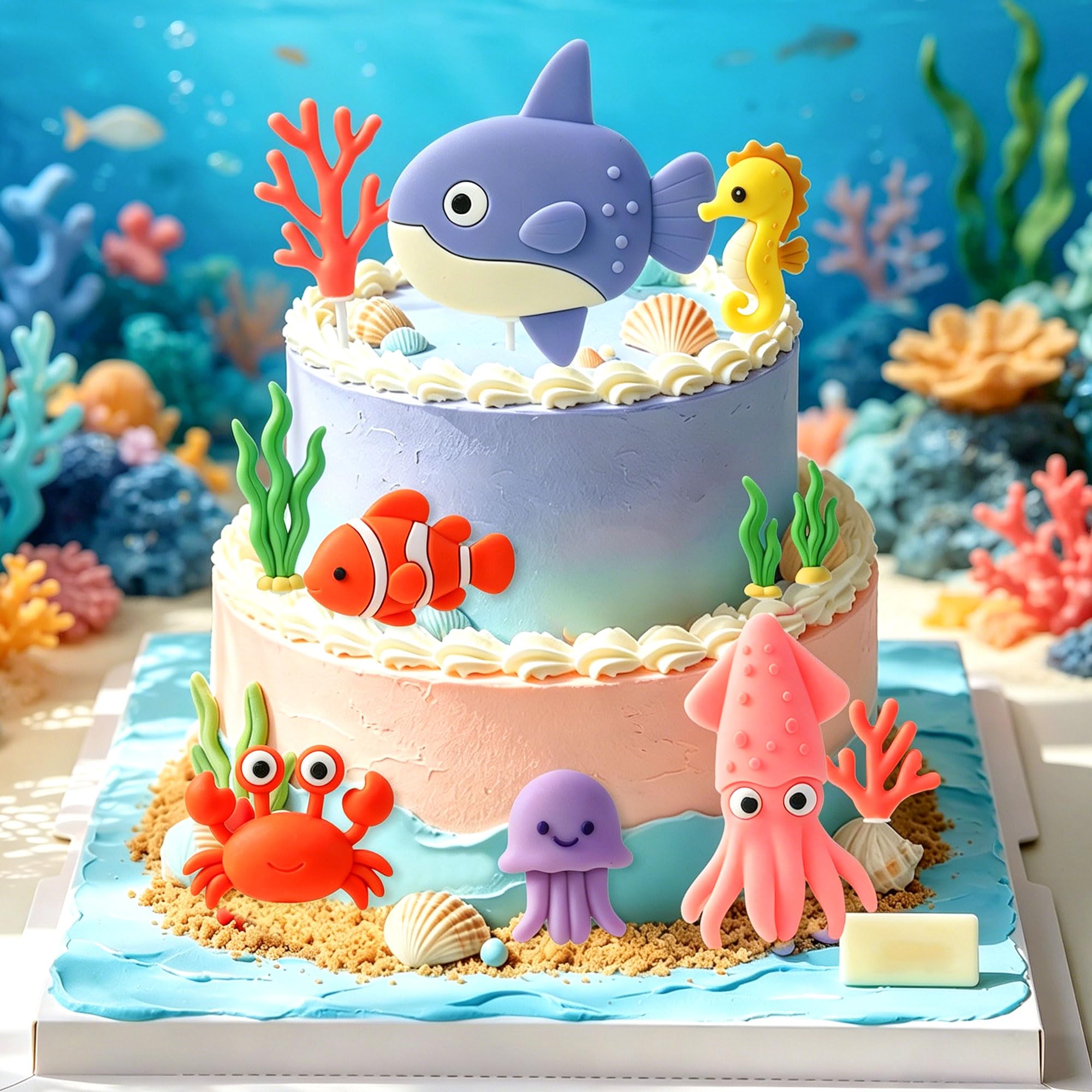 Under the Sea Ocean Birthday Cake Decorations Sea Ocean Party Favor
