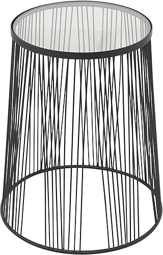 Deco 79 Mesa decorativa de metal contemporánea, 18 pulgadas de largo x 18 pulgadas de ancho x 22 pulgadas de alto, negro