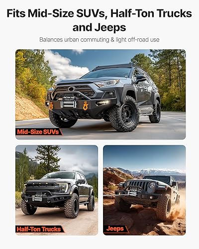 Miniatura 6 de VEVOR Cabrestante eléctrico, capacidad de carga de 10,000 libras, cabrestante de camión de 12 V CC con cuerda de acero de Φ21/64 pulgadas x 65 pies,