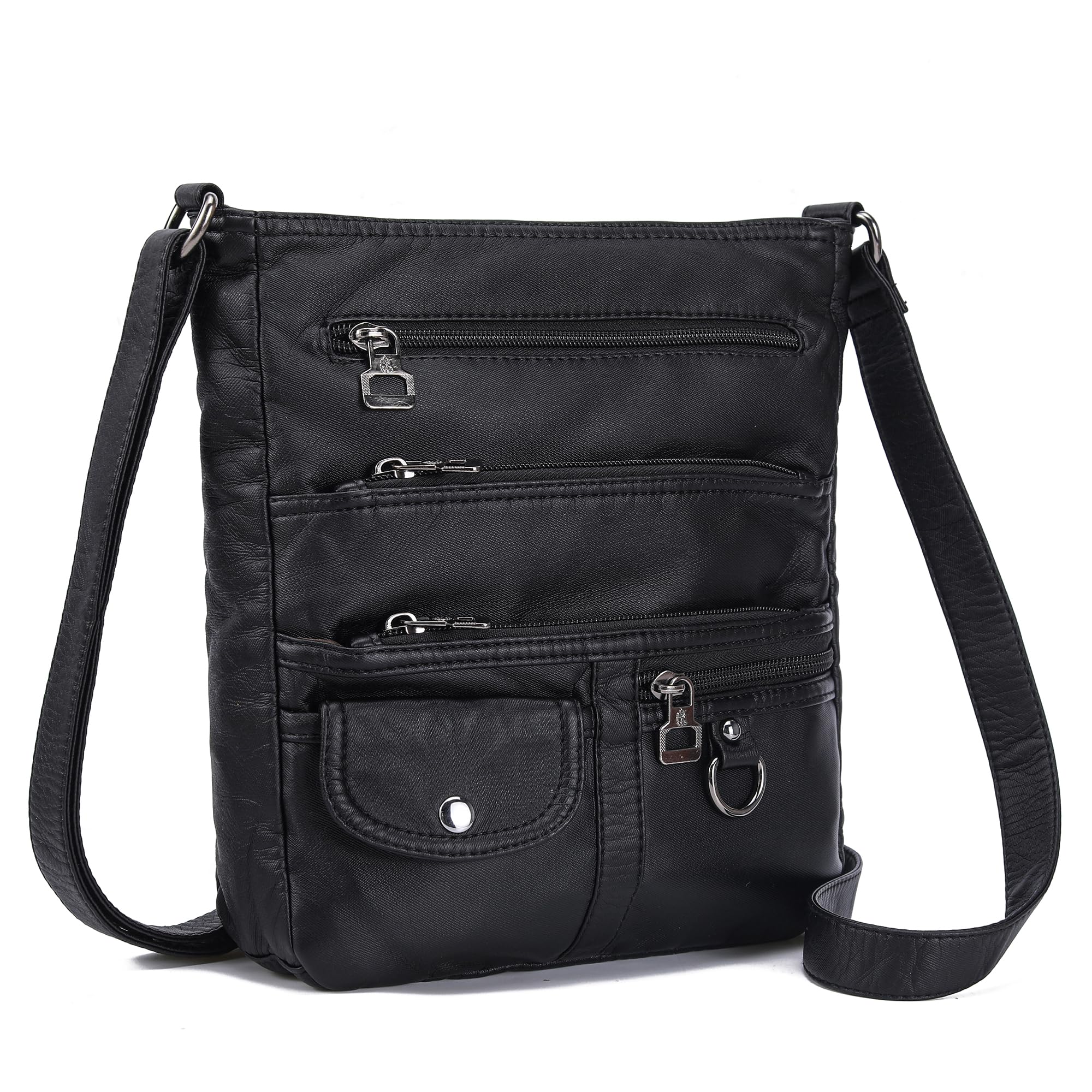 MINICAT Crossbody Purses for Women Multi Pocket Crossbody Bag Soft Leather Cross Body bag for Woman Small Shoulder Bags