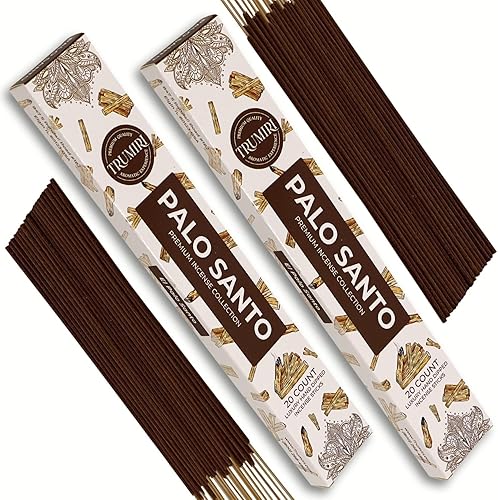 Palitos de incienso de Palo Santo - Incienso de Palo Santo - Total 40 varillas de incienso - Paquete doble de 20 insense - Inciensos - Inscents -