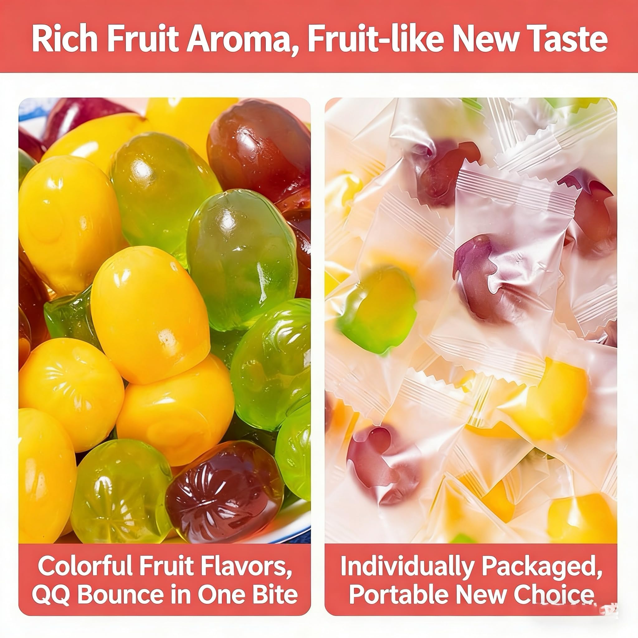 Amazon.com : WEIJUEJIYI Mixed fruit peeled gummy candies 250g