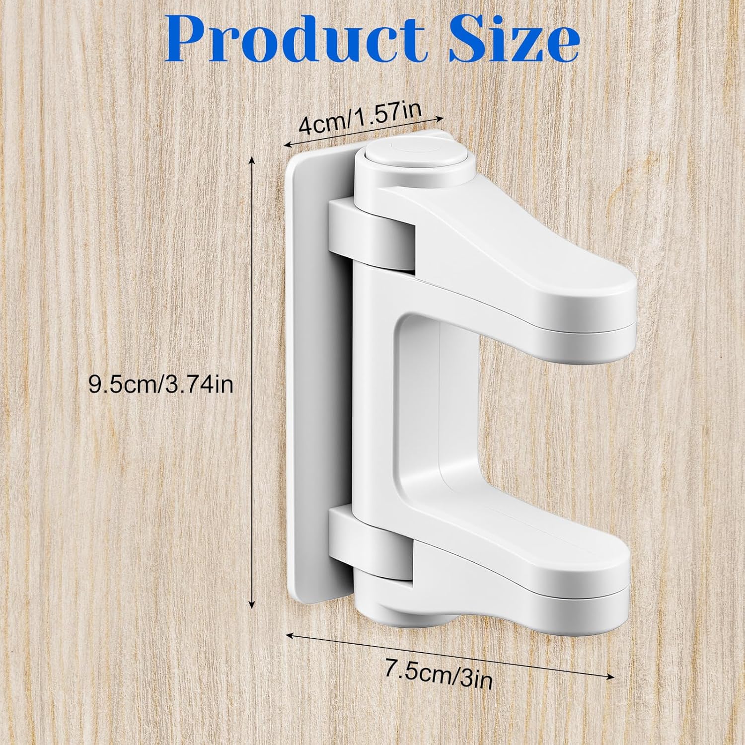 2 Pack Child Proof Door Lock, Door Handle Baby Proof Doors Locks for Kids Safety Child Doors Knob Covers Lever Lock with Adhesive Backing Prevents Toddlers from Opening White