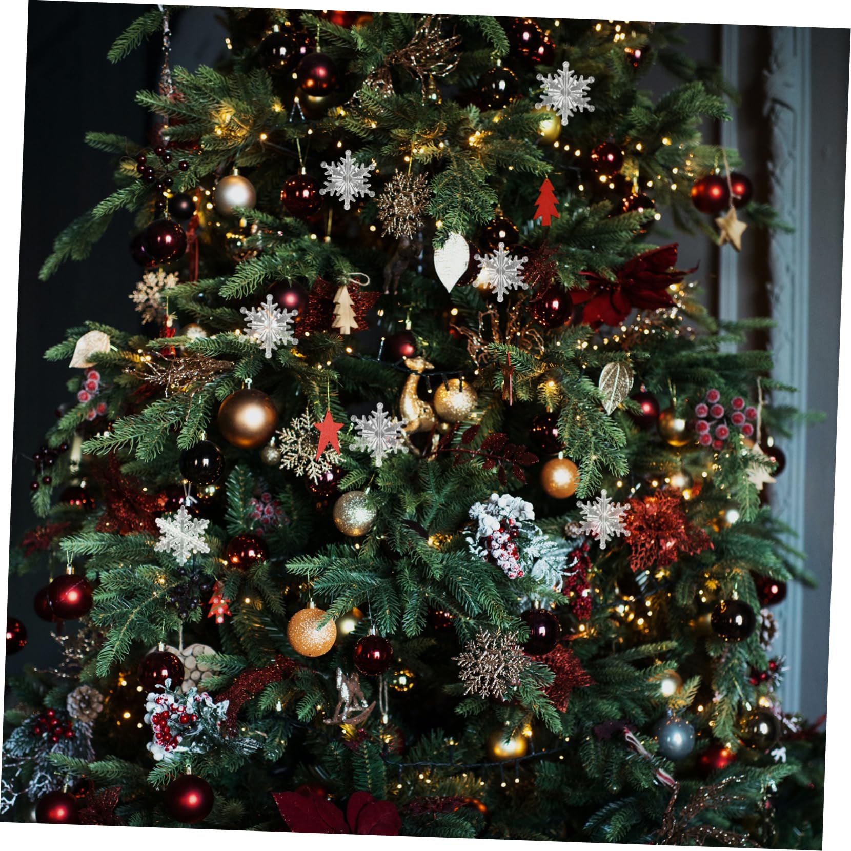 IMIKEYA 80 STK Schneeflocke Aus Plastik Klare Ornamente Weihnachtliche Dekoration Christbaumschmuck Schneeflocke Zum Aufhängen An Der Wand Weihnachtsbaum Hängende Transparent