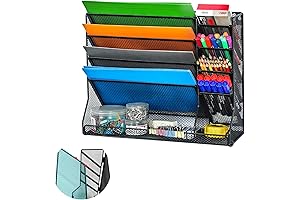 Wall Mounted Office Organizer | 4 Tier Hanging File Rack with Adjustable...