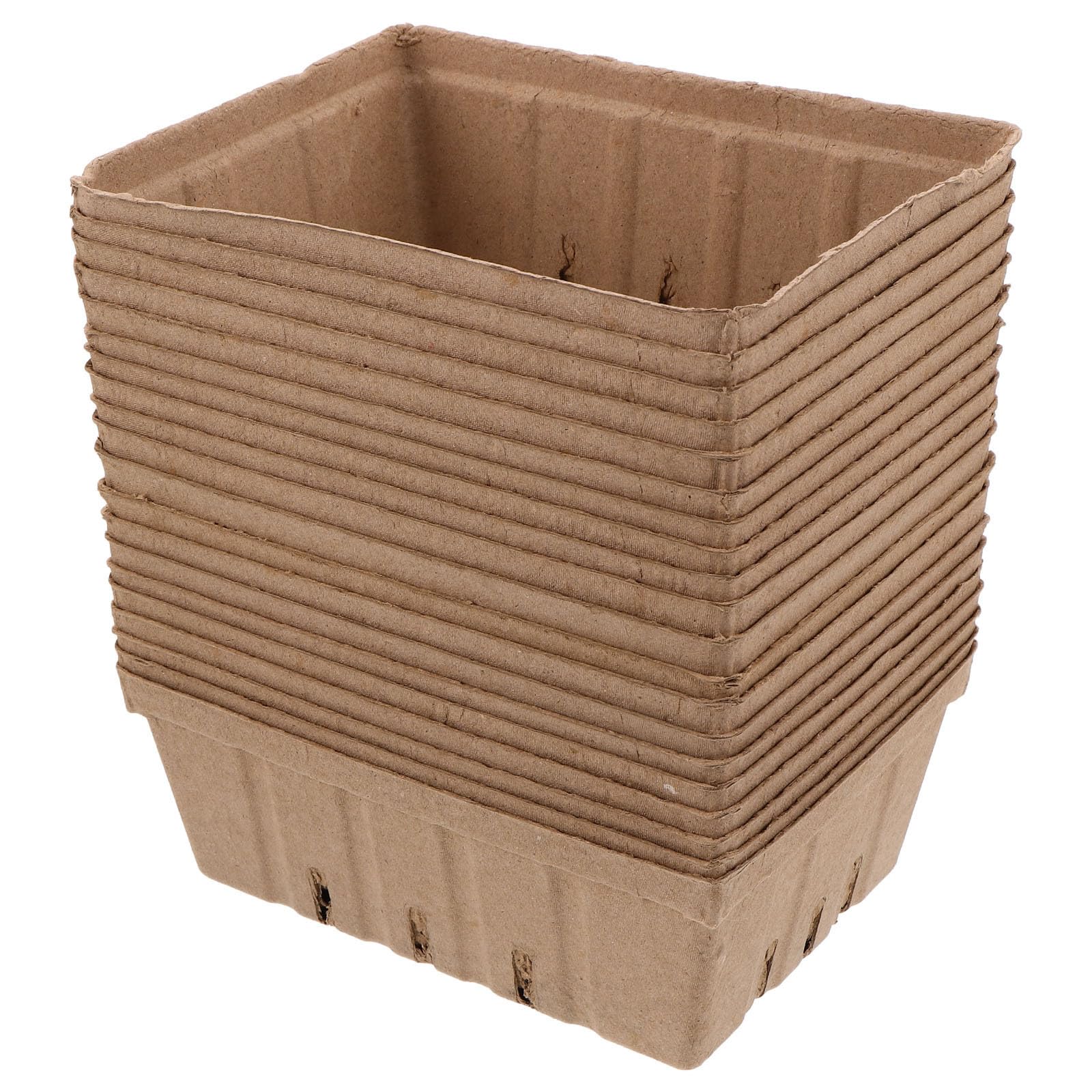 20 Piezas Cesta de Bayas de Fibra Natural Ventilada para Almacenamiento de Fresas y Verduras, Estructura Optimizada para Uso Doméstico y Mercado