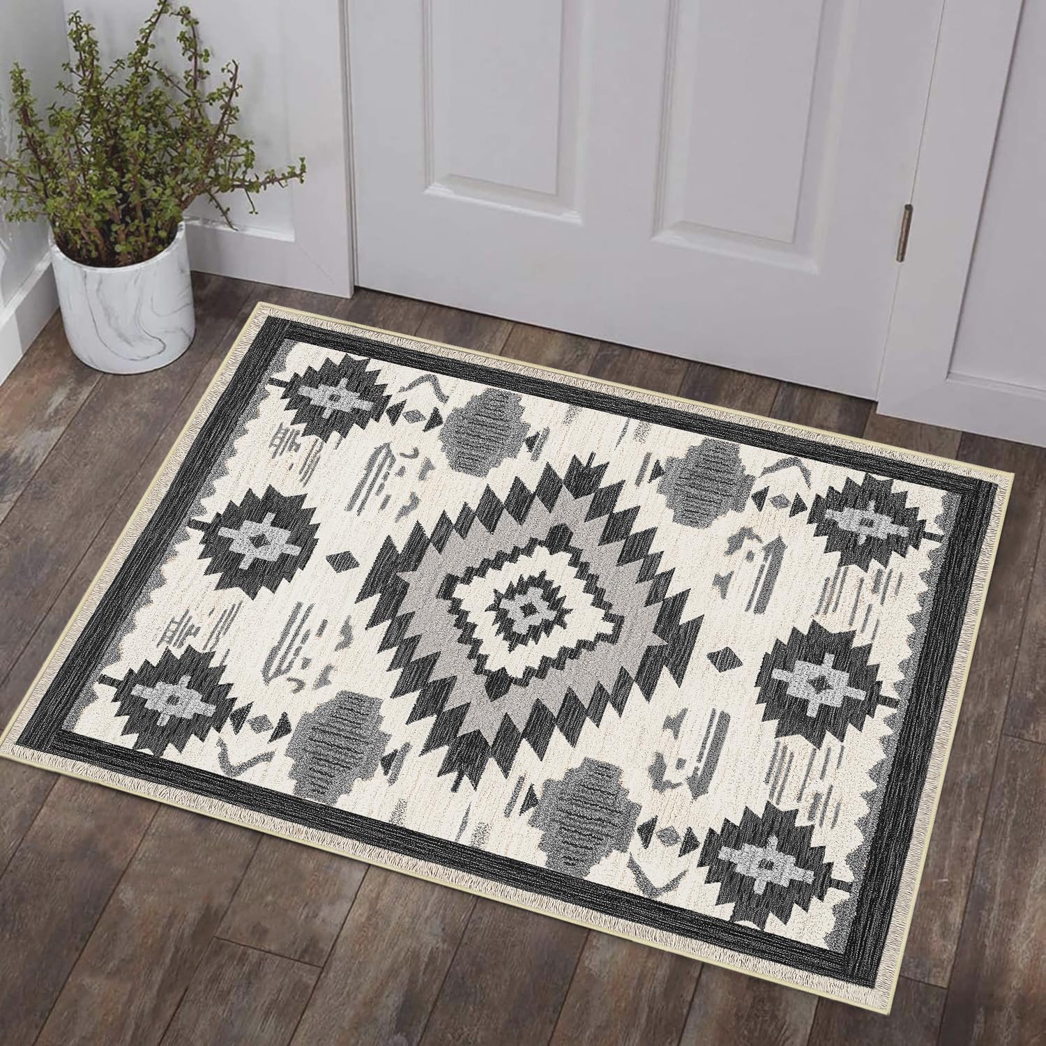 Western Rug 2x3 for Entryway Southwestern Aztec Area Rugs Machine Washable Tribal Navajo Southwest Rug Non Slip Printed Low-Pile Indoor Door Mat Floor