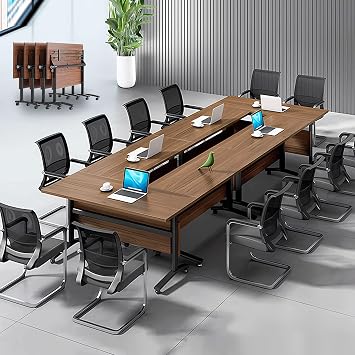 4 Pack Folding Conference Table Conference Room Table Meeting Table,Flip Top Mobile Meeting Training Table with Modesty Locking Casters for Office,Meeting Room Multifunctiona Modular table C, 47in