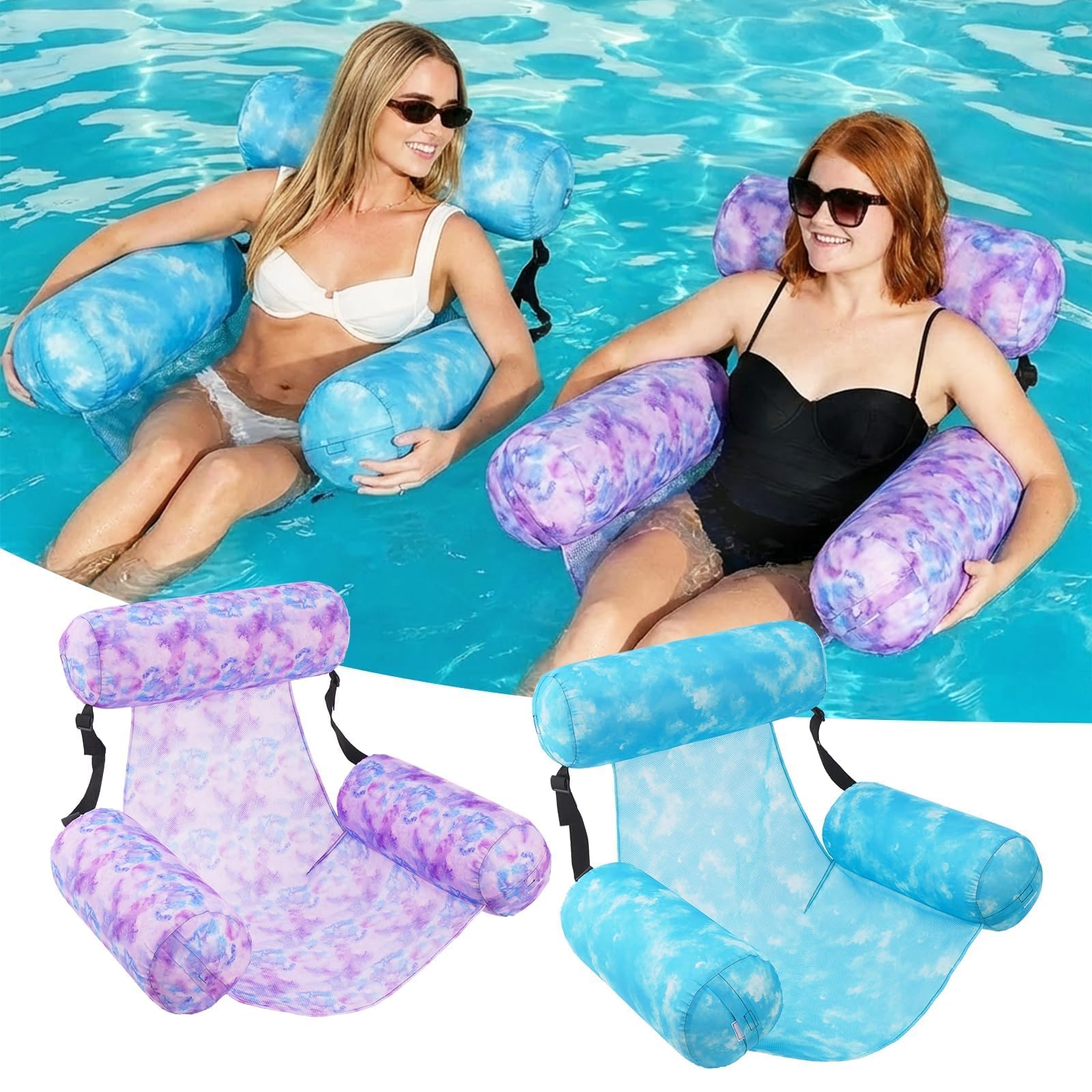 Photo 1 of Happy Aplenty Inflatable Pool Float Chair (2 Pack)