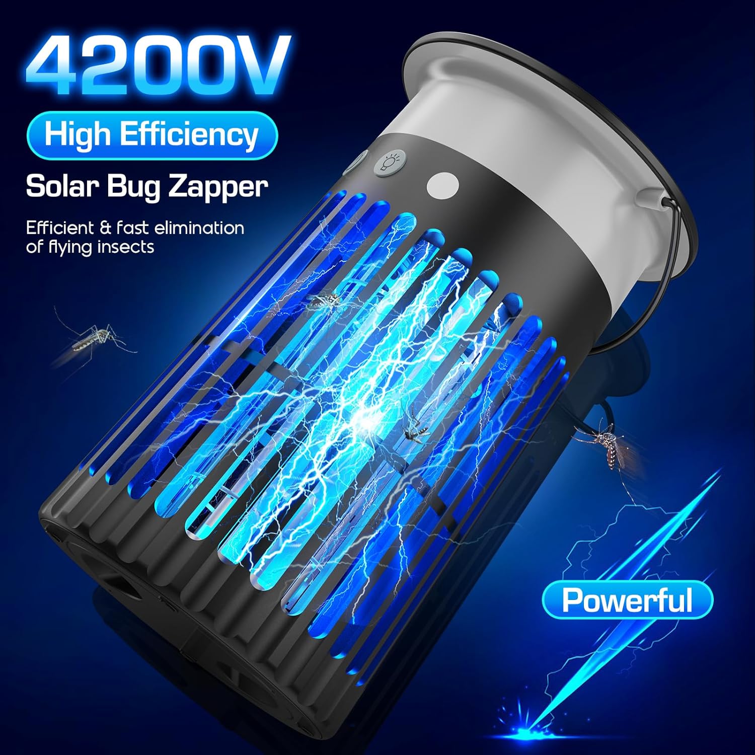 Solar Bug Zapper Outdoor Waterproof with RGB Light