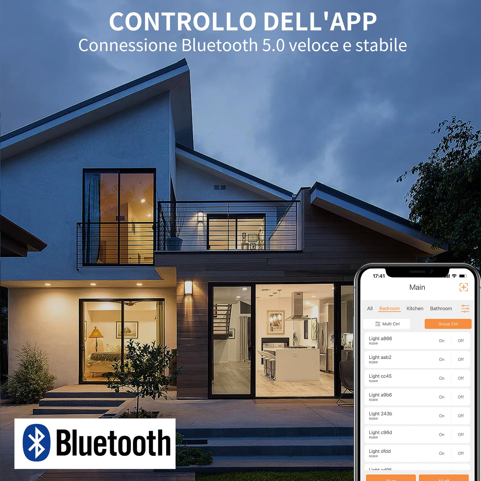 DUSKTEC Faretti LED da Incasso per Cartongesso Smart, Compatibile con Alexa, 220V Faretti LED Spot Interno Intelligente Bluetooth 7W 660LM, Bianco Regolabile 2700K-6000K, App Controllato, 6 Pezzi