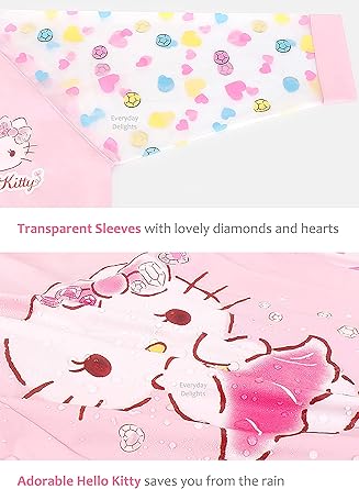 sanrio hello kitty hooded raincoat rain jacket poncho outwear for girls toddlers kids children clothing shoes jewelry