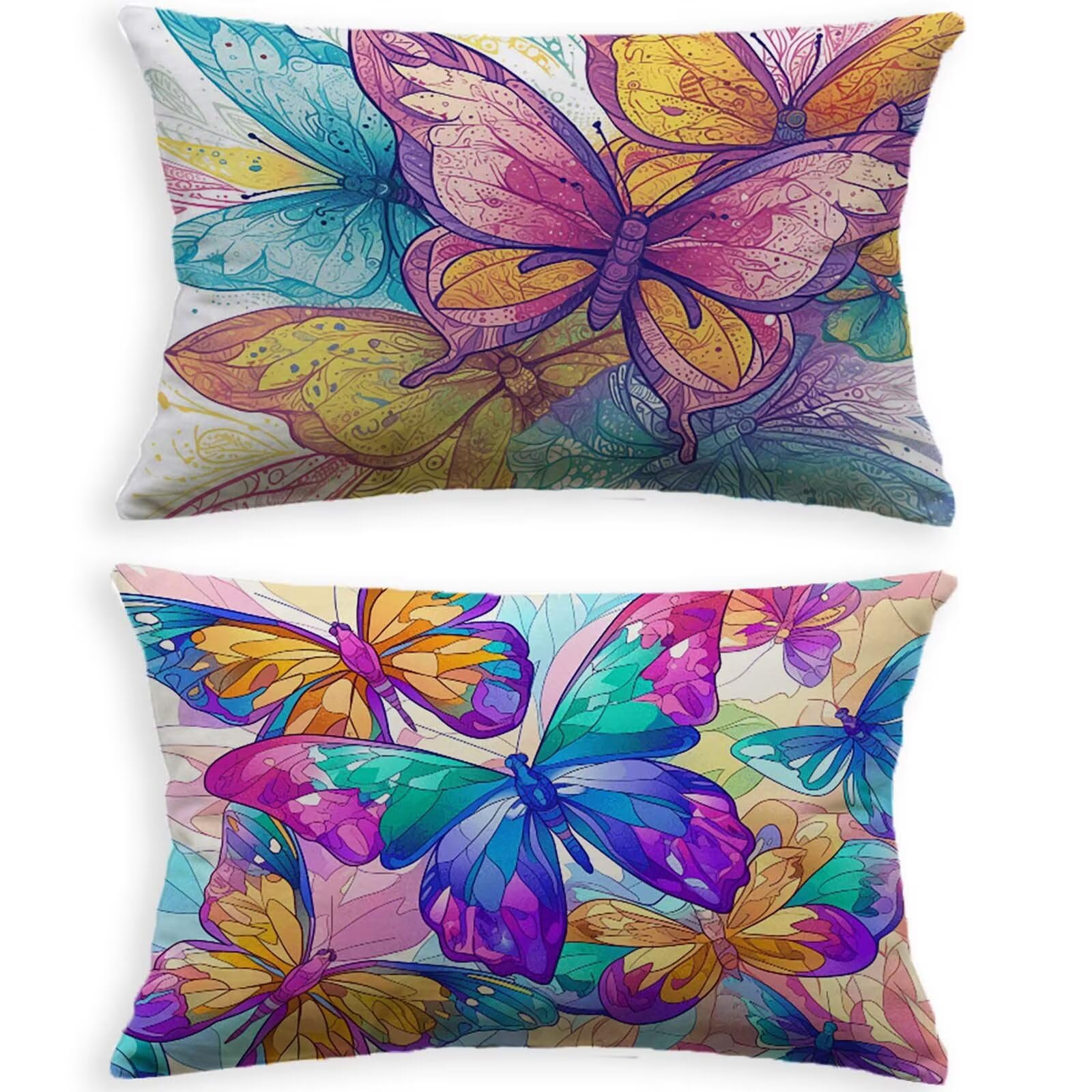 Coussin couleur papillon 40x70 rectangulaire velours housse de coussin salon chambre