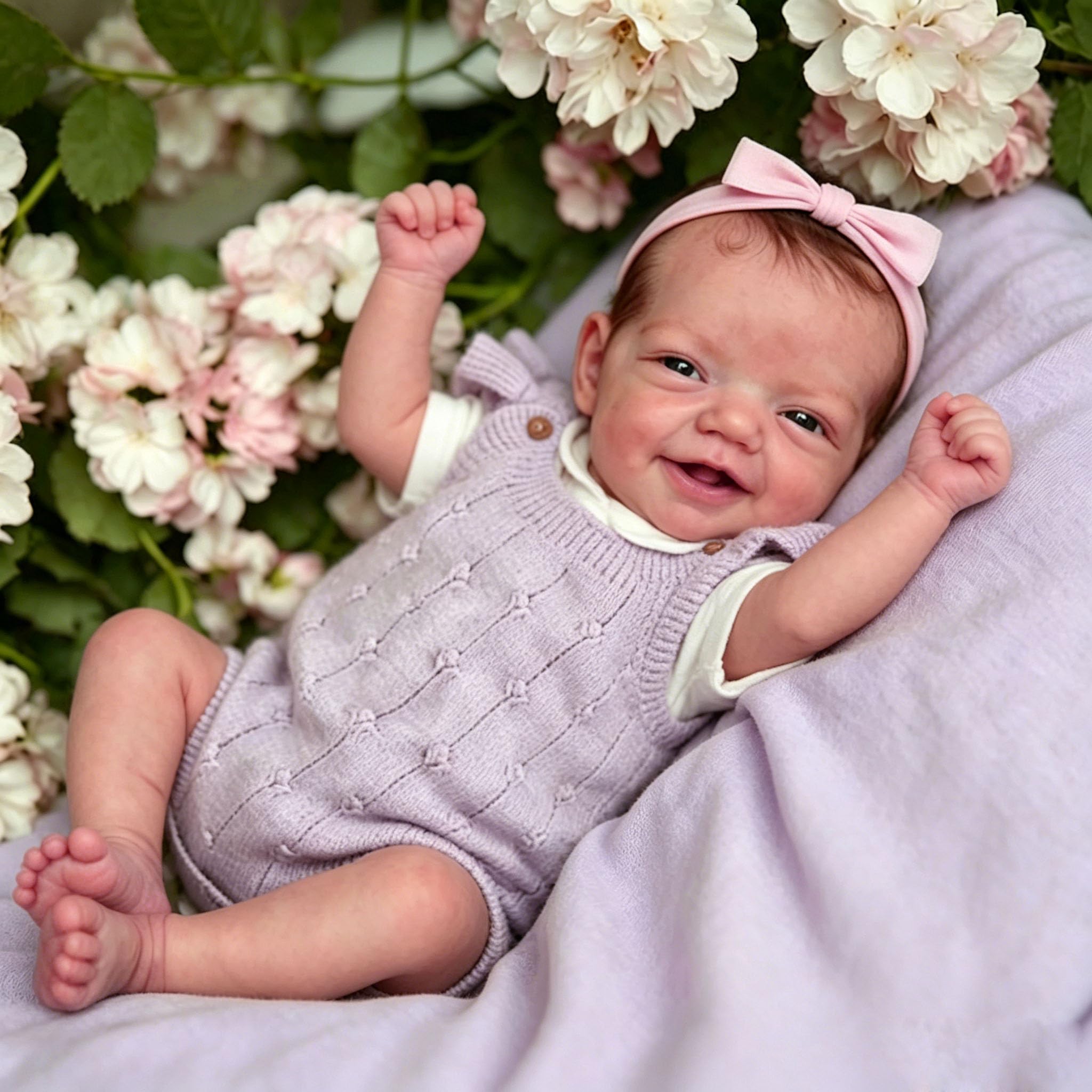 Anano Reborn Baby Vollsilikon Lebensecht, 50CM Reborn Baby Puppe Mädchen Silikon Baby, Reborns Puppen Lebensecht, Babypuppen Wie Echt