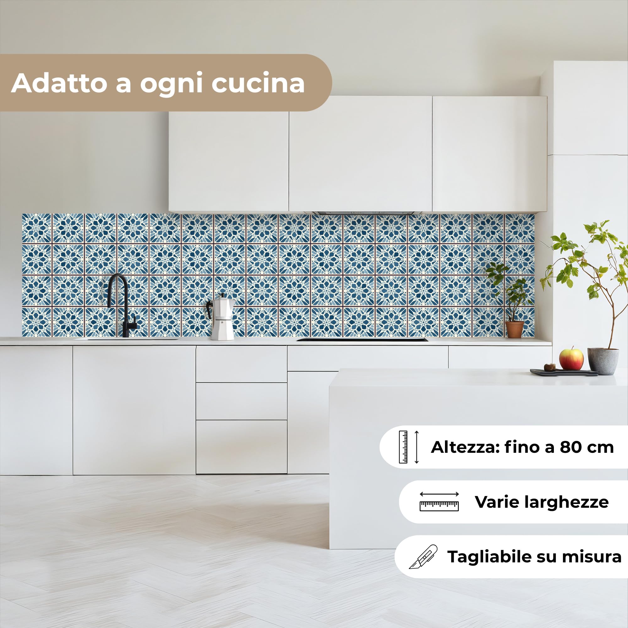 KitchenYeah© Paraschizzi Cucina Adesivo 60x250 cm Pannello Parete per Paraspruzzi Adesivi Muro Piastrelle - Vintage - Motivi