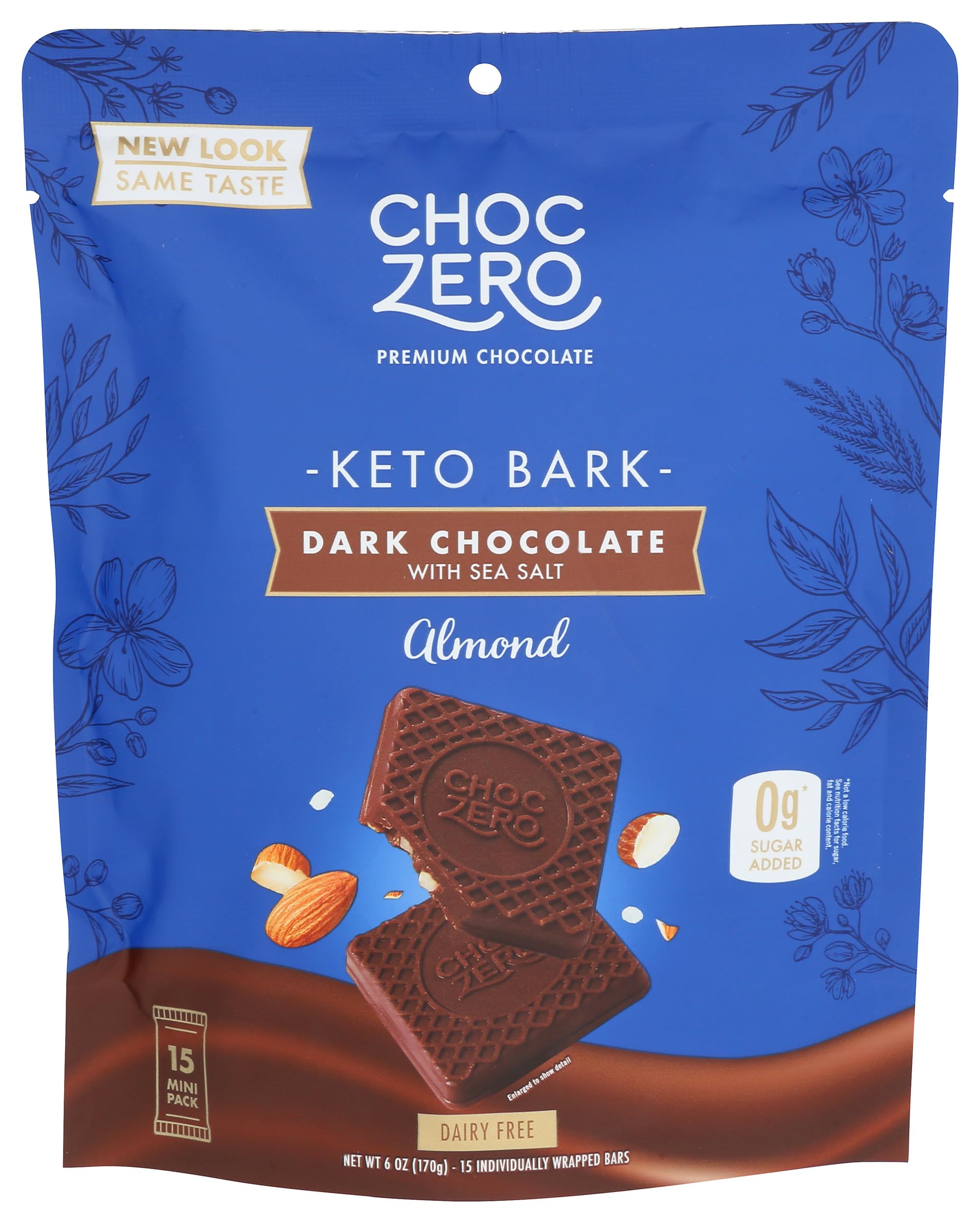 Amazon.com : ChocZero Dark Chocolate with Almonds Sea Salt Keto