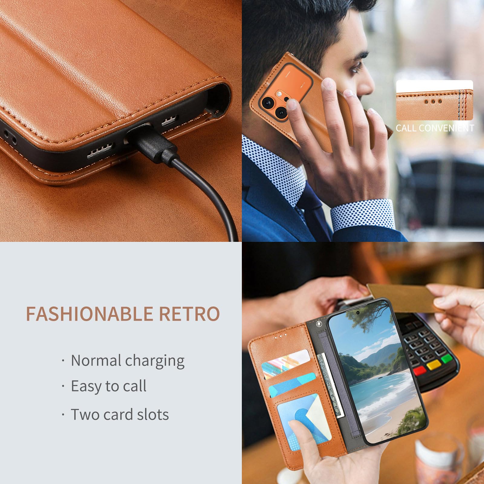 PanXCase Cover Libro per Honor 600 Smart - Custodia PU Pelle Wallet, Supporto, 3 Porta Carte, Magnetica Antiurto Case (Nero