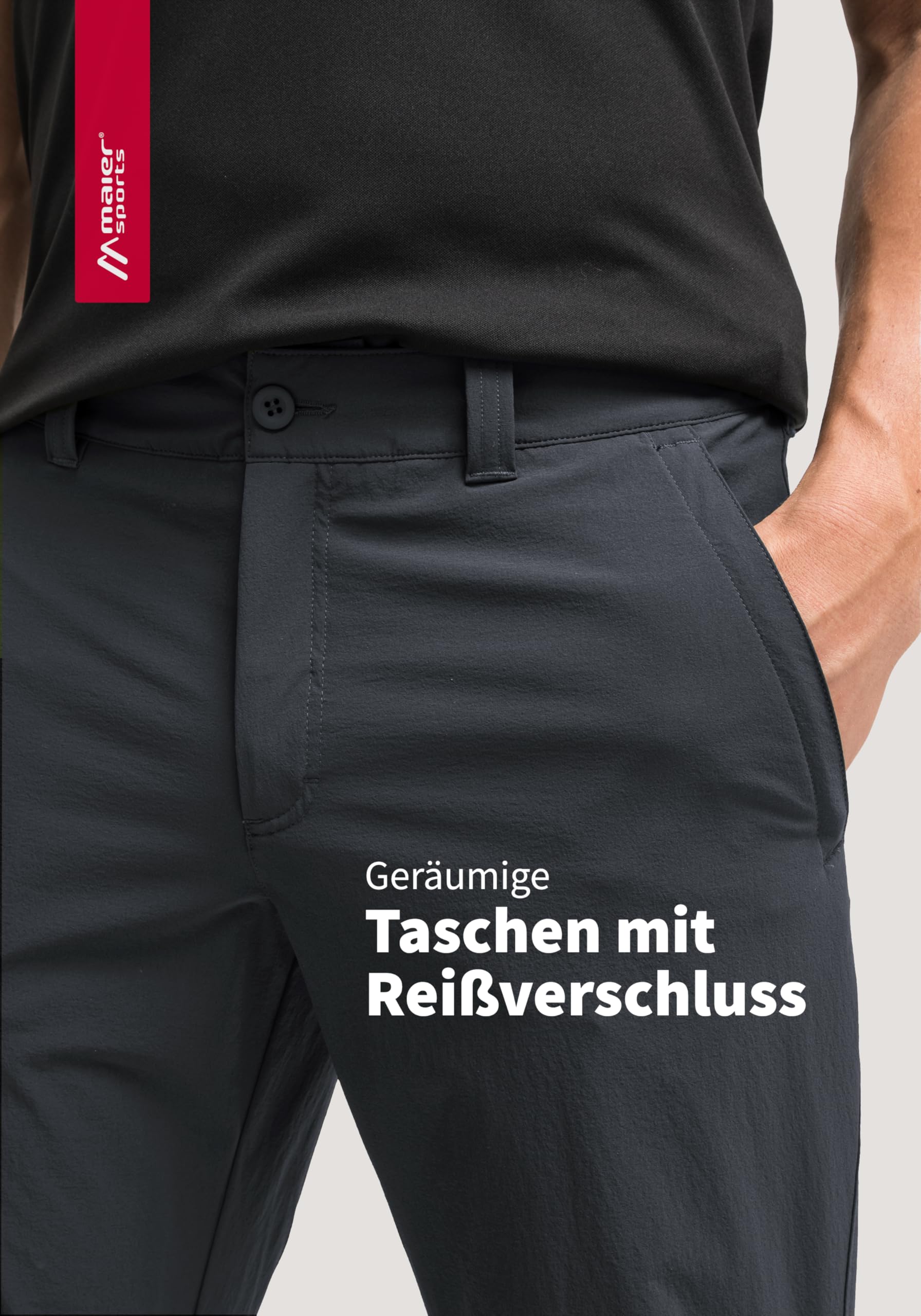 maier sports Nil, Pantaloni da Trekking da Uomo, Pantaloni Outdoor idrorepellenti per Il Trekking e l'escursionismo, Senza PFC, MSTRETCH PRO 4 & Dryprotec, Funzione Roll-up