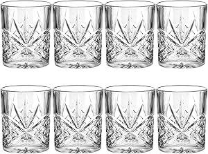 Rocks Glasses 11 oz,Snifters Round Clear Drinking Glass,Whisky Glasses,Old Fashioned Cocktails Glasses Bourbon Glasses for Restaurants,Bars,Parties,Water Cups Vodka Cups Liqueur Spirits Glasses 8 Pack