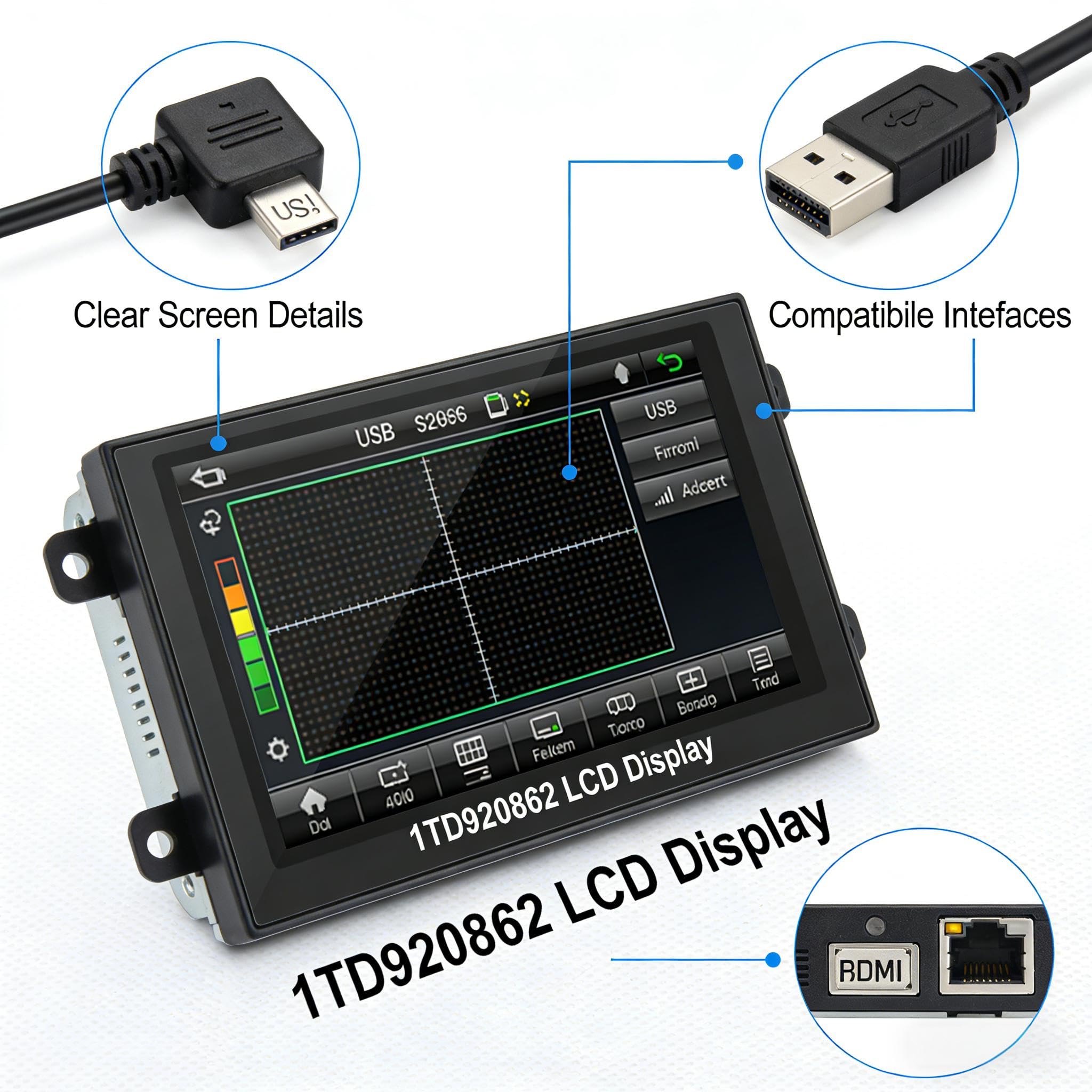 Écran LCD pour tableau de bord 1TD920862 1K0920861M pour Golf V 2003-2011 Pièce de rechange