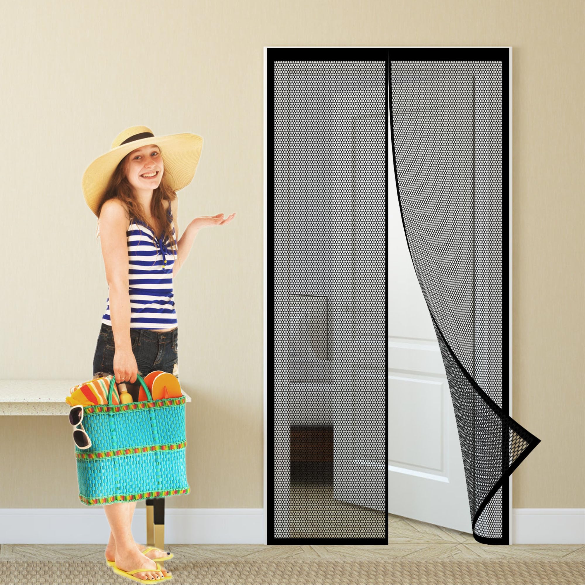 Moustiquaire porte 165 x 236 cm pour profiter du patio en été sans moustiques