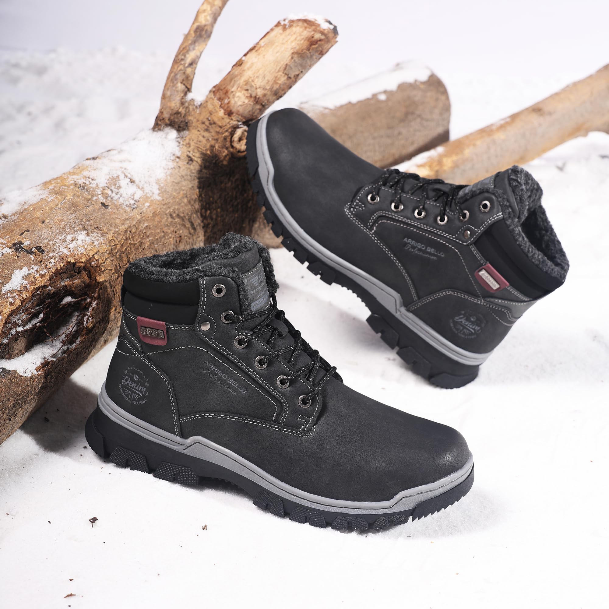 ARRIGO BELLO Bottes Homme Hiver Neige Chaussure Fourrees Randonnée Marche Taille 41-46