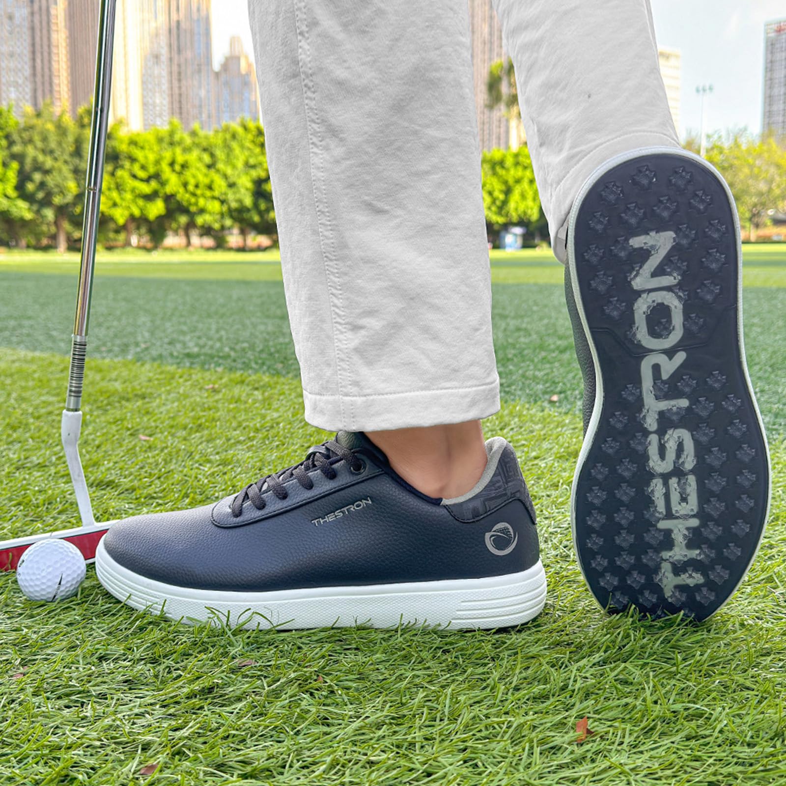 Zapatos De Golf para Hombre Sin Clavos Impermeables Zapato Entrenamiento De Golf Informales Transpirables Clásicas