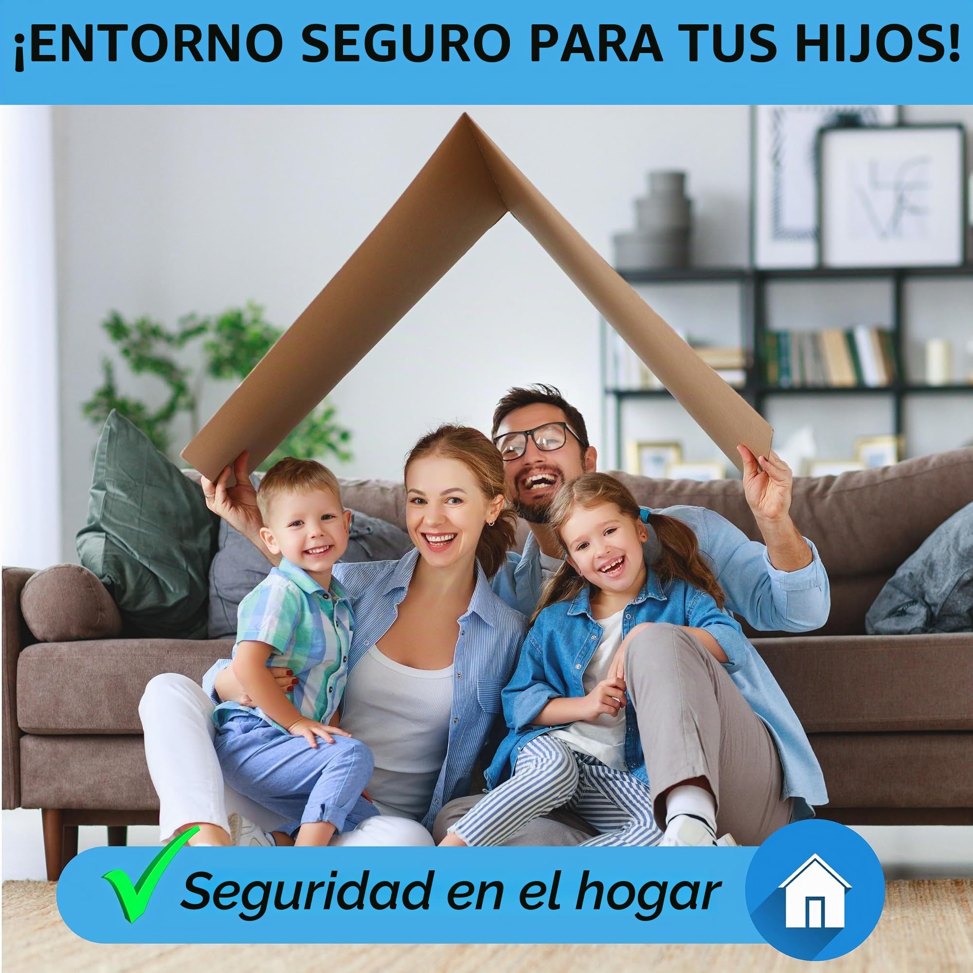 Seguridad ventana infantil: [x6 piezas] | Estándar EU | Sin taladrar | Albañilero, bloqueo de puerta, cerradura de nevera, cajón | Incluye 4 protectores de dedos