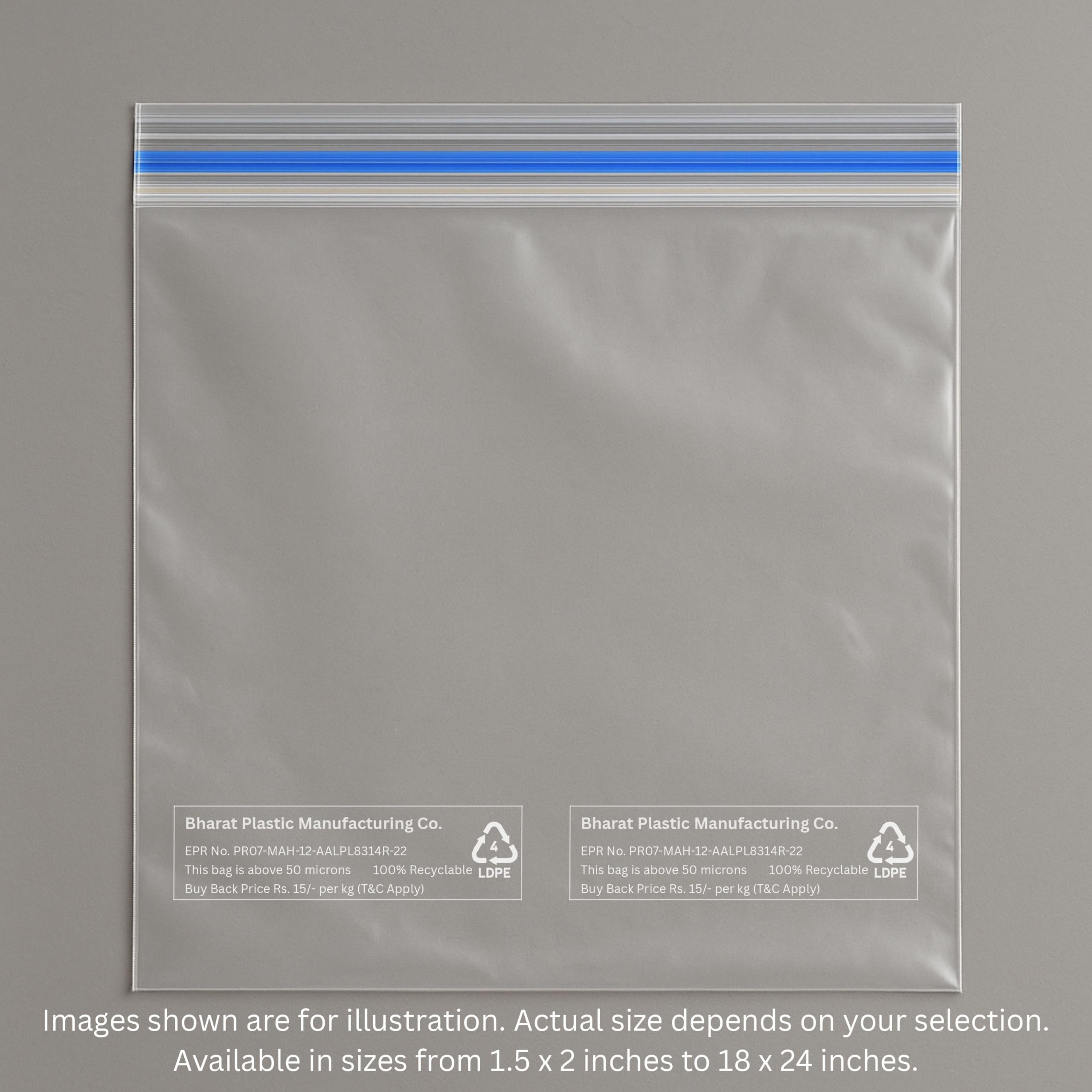 Reusable Zip Lock Bags - 100 Pack -2