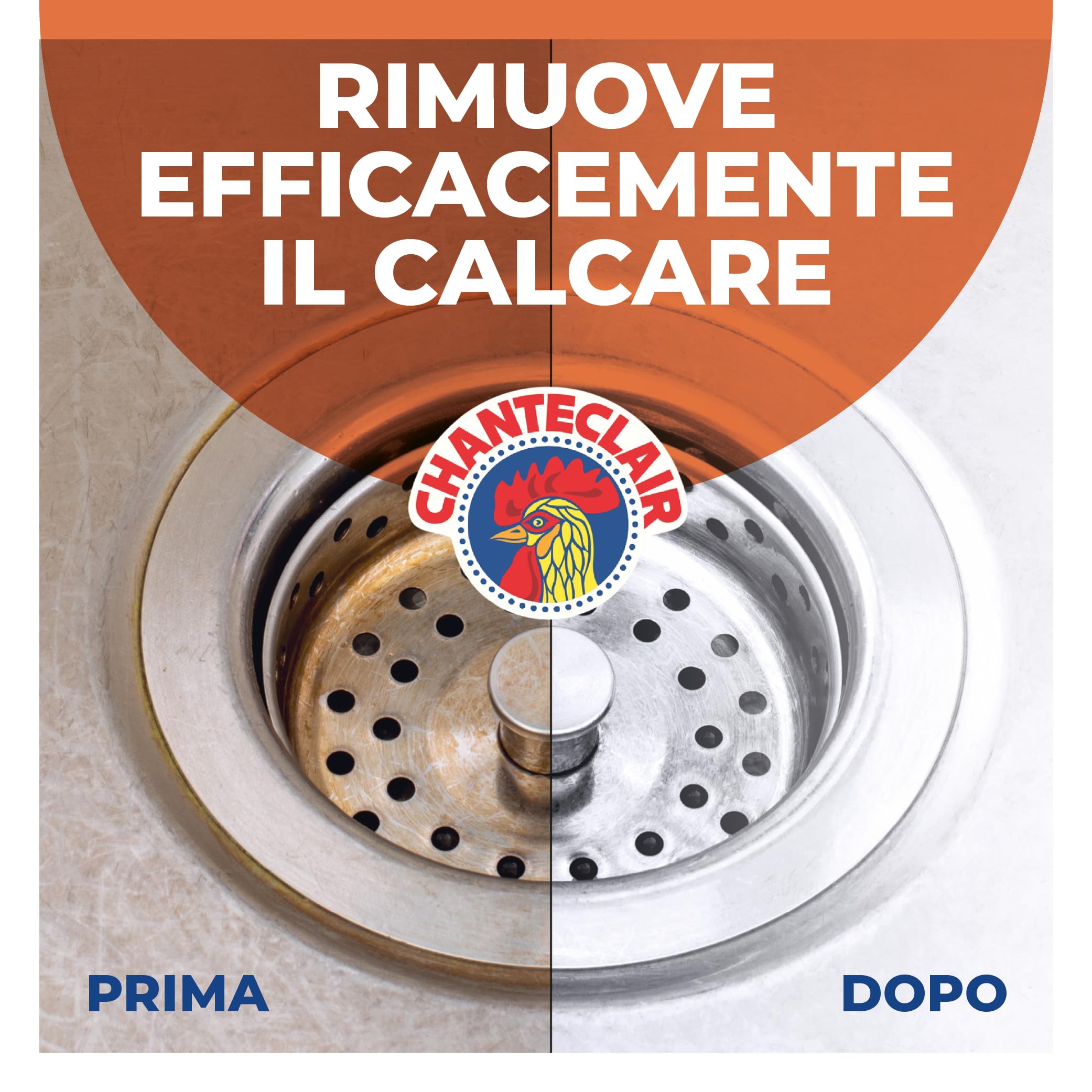Chanteclair - Anticalcare Universale con Aceto Bianco, Ideale Contro il Calcare su Acciaio, Rubinetti e Ceramica, Forza&Igiene - 12 Flaconi da 625 ml (Scelta Casuale tra Nuovo e Precedente Formato)
