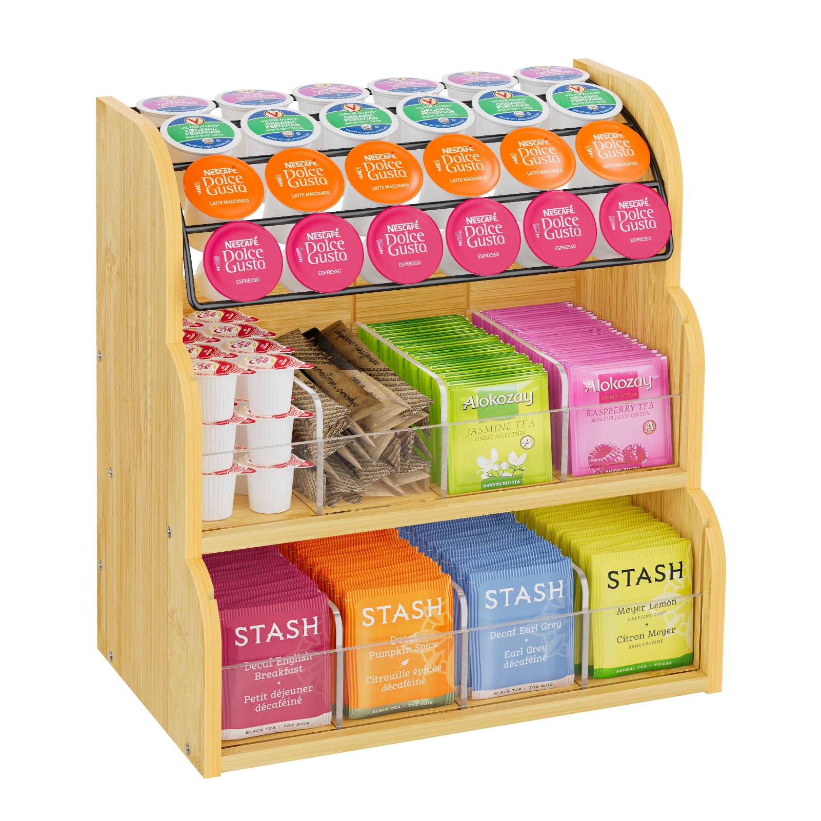 KMOTASUO Tea Bag Organizer K Cup Holder Coffee Pod Storage Chest