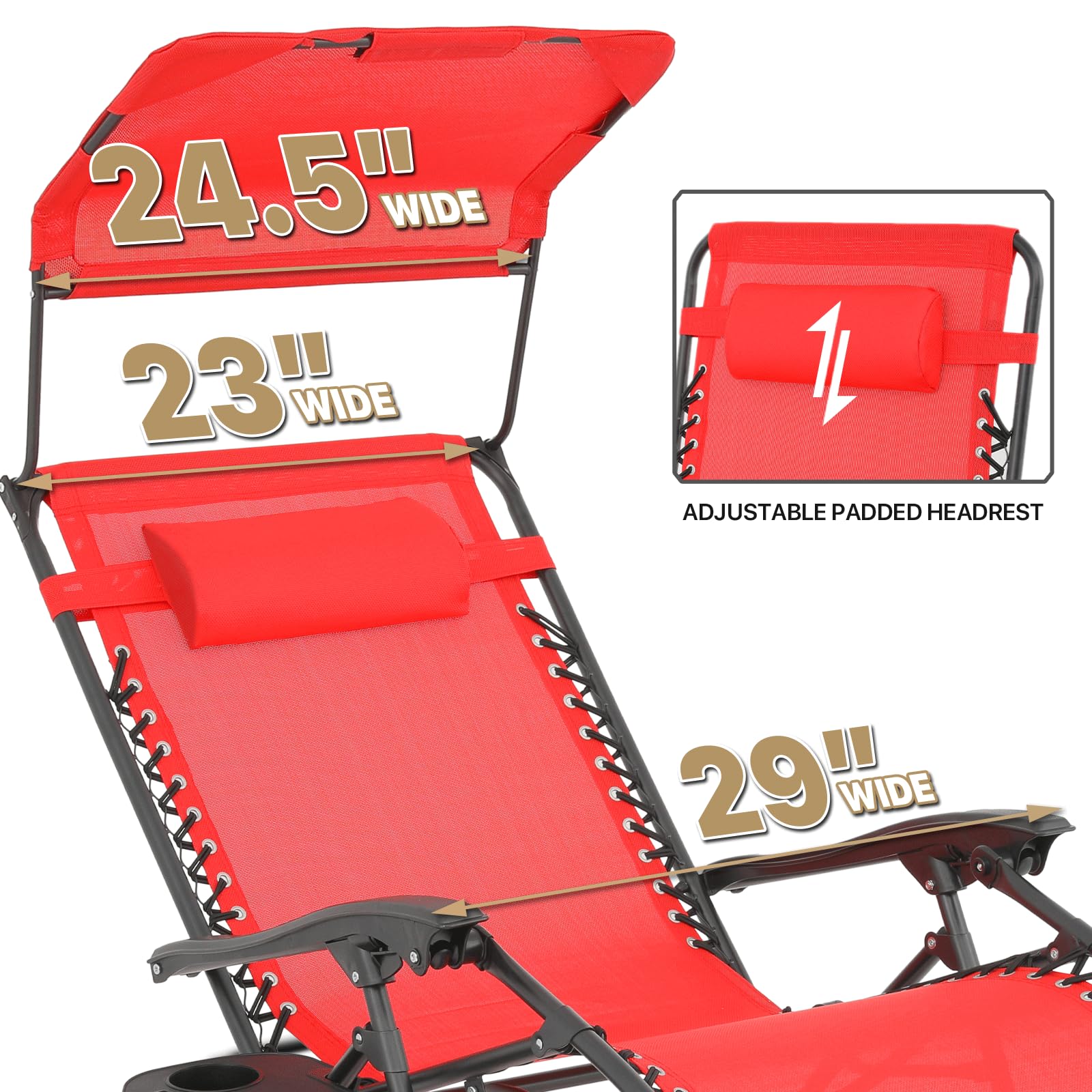 MoNiBloom 29-Inch Oversized Zero Gravity Chairs Set of 2, Patio Anti... MoNiBloom 29-Inch Oversized Zero Gravity Chairs Set of 2, Patio Anti...