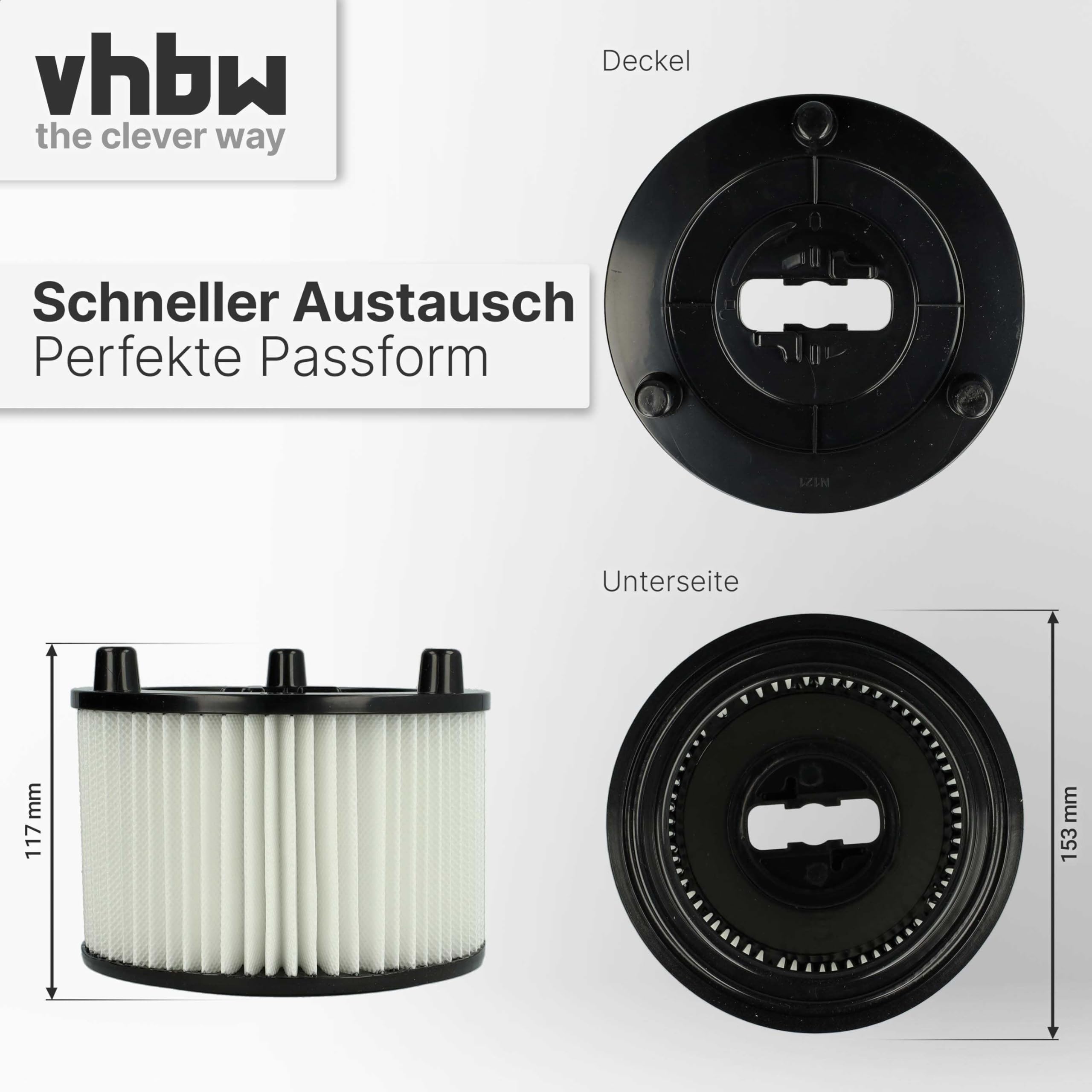 vhbw 3x filtro a pieghe piatte sostituisce Bosch 2609256F35 per aspiratore