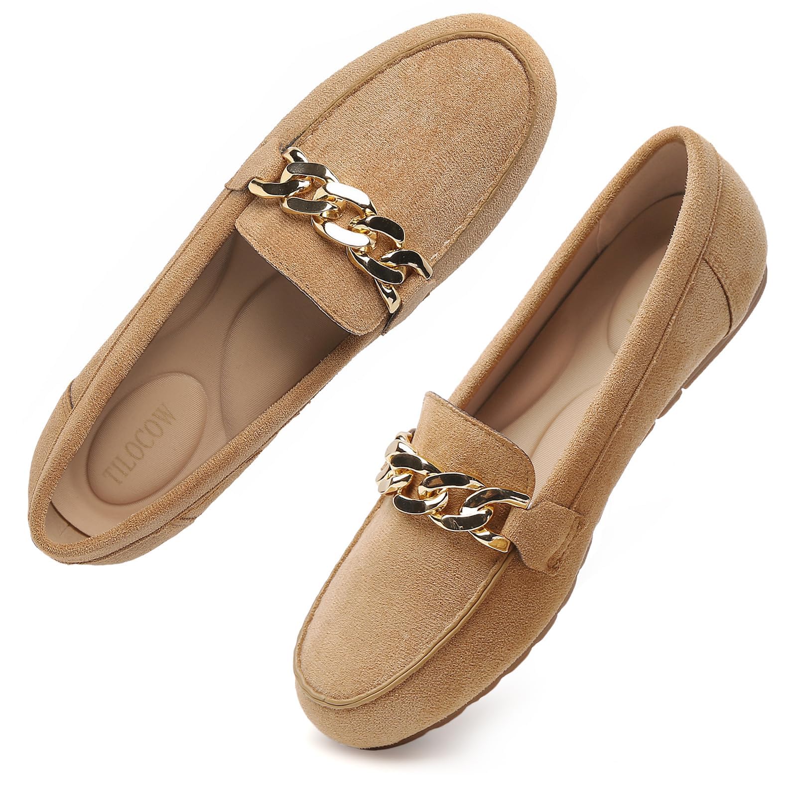 Tilocow Loafers for Women Comfortable Flat Casual Slip On Shoes Leisure Bussiness Work Ladies Shoes Lightweight Walking Flats with Arch Support