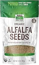 NOW Foods, Organic Alfalfa Seeds For Sprouting, Grown in the USA, Certified Non-GMO, 12-Ounce (Packaging May Vary)