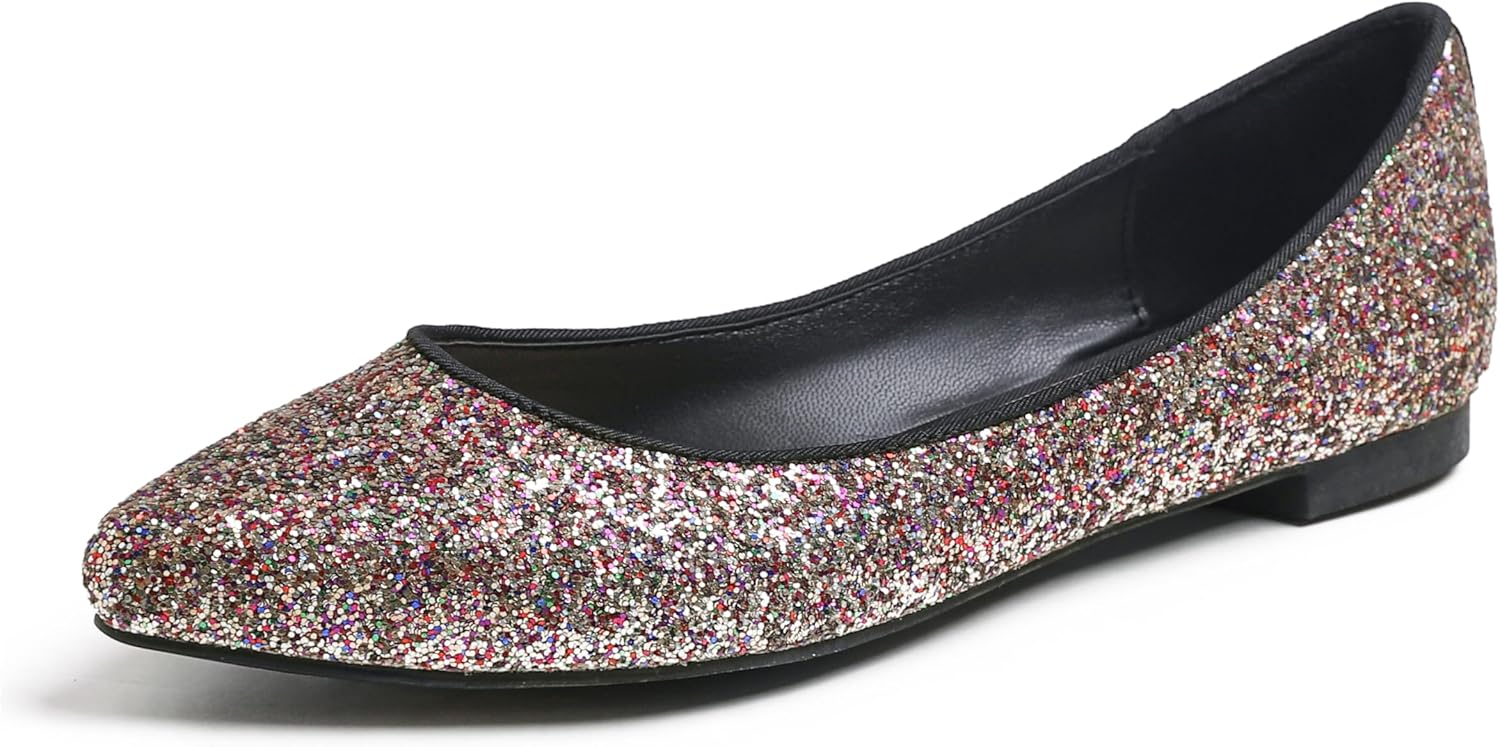 Glitter Multi Black Pointed