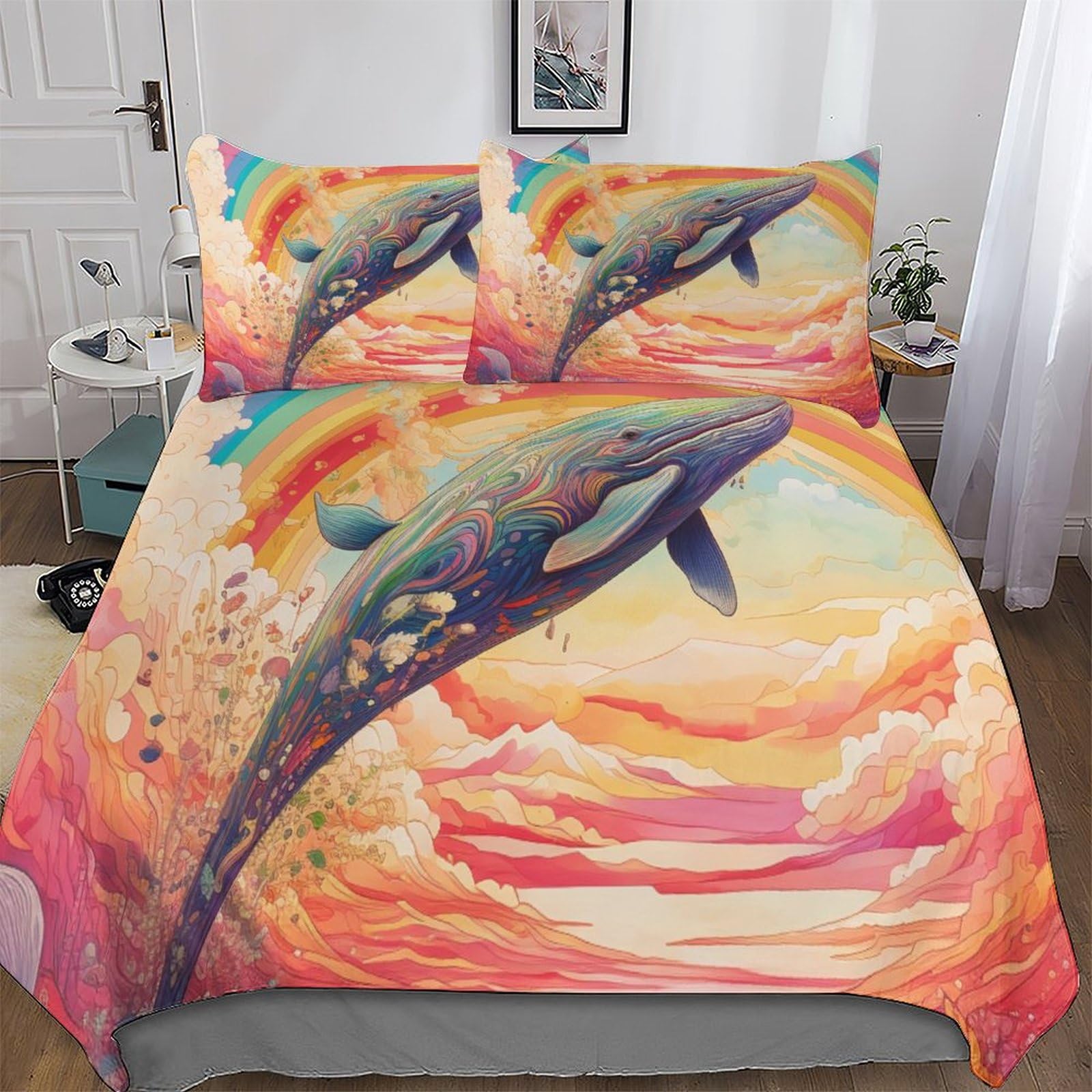 Housse de couette microfibre douce parure de lit 3 pièces pour un sommeil réparateur