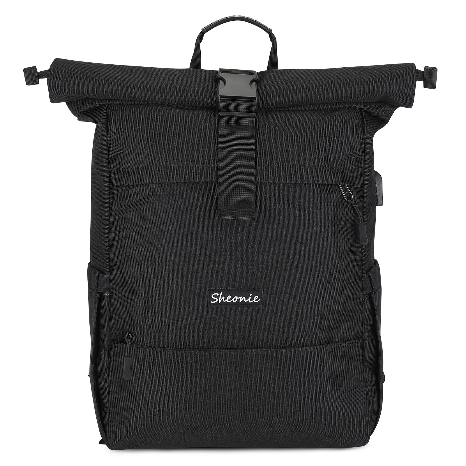 Sac à Dos Roll-Top Étanche Homme & Femmes, Sac Imperméable pour Ordinateur Portable 15,6 Pouces, Backpack Extensible pour Travail Loisirs Voyage École