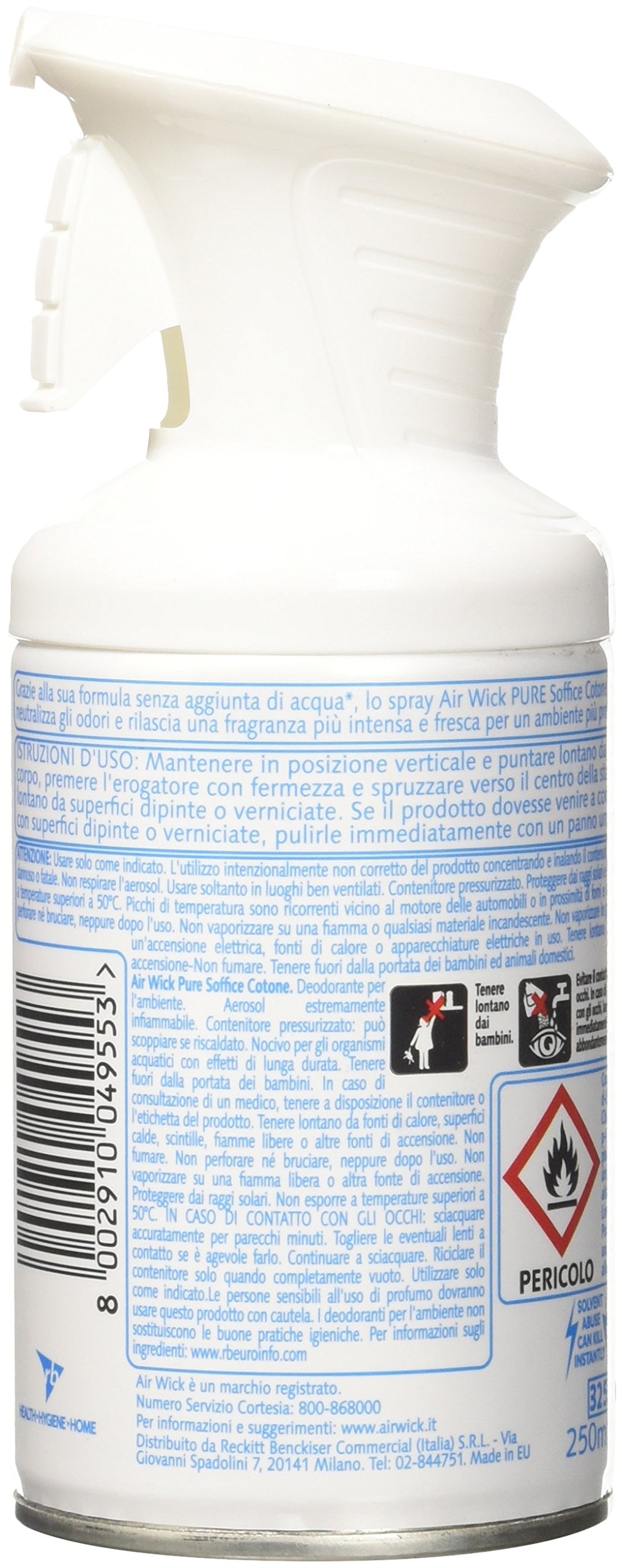 Air Wick Pure Spray Souple Coton 6 x 250 ml