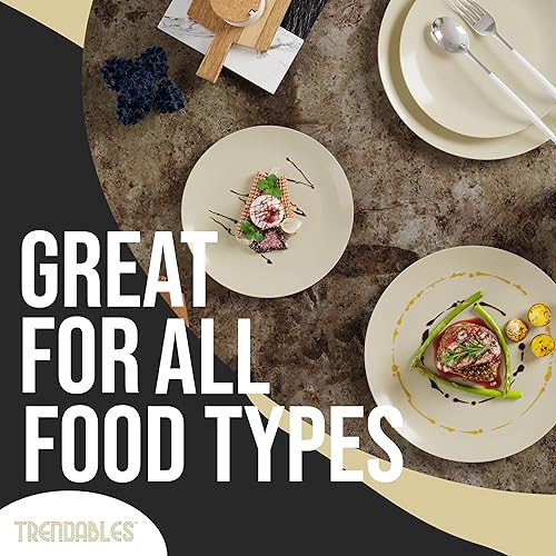 Miniatura 3 de Trendables Juego de 40 platos desechables de plástico (20 invitados) I 20 platos de postre de 7 pulgadas y 20 platos de plástico desechables de 10