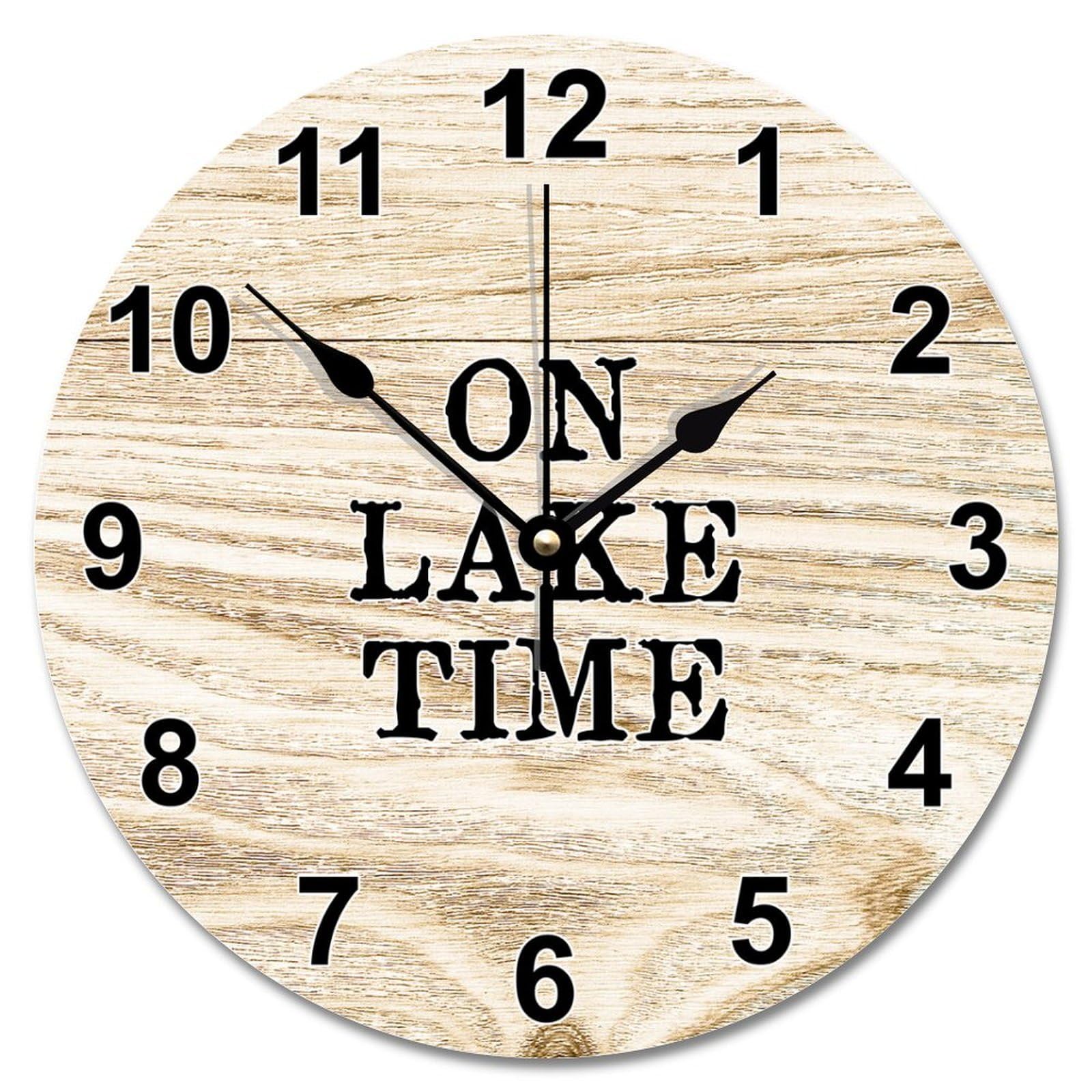 Horloge décorative en bois rustique de 30,5 cm pour maison et chalet