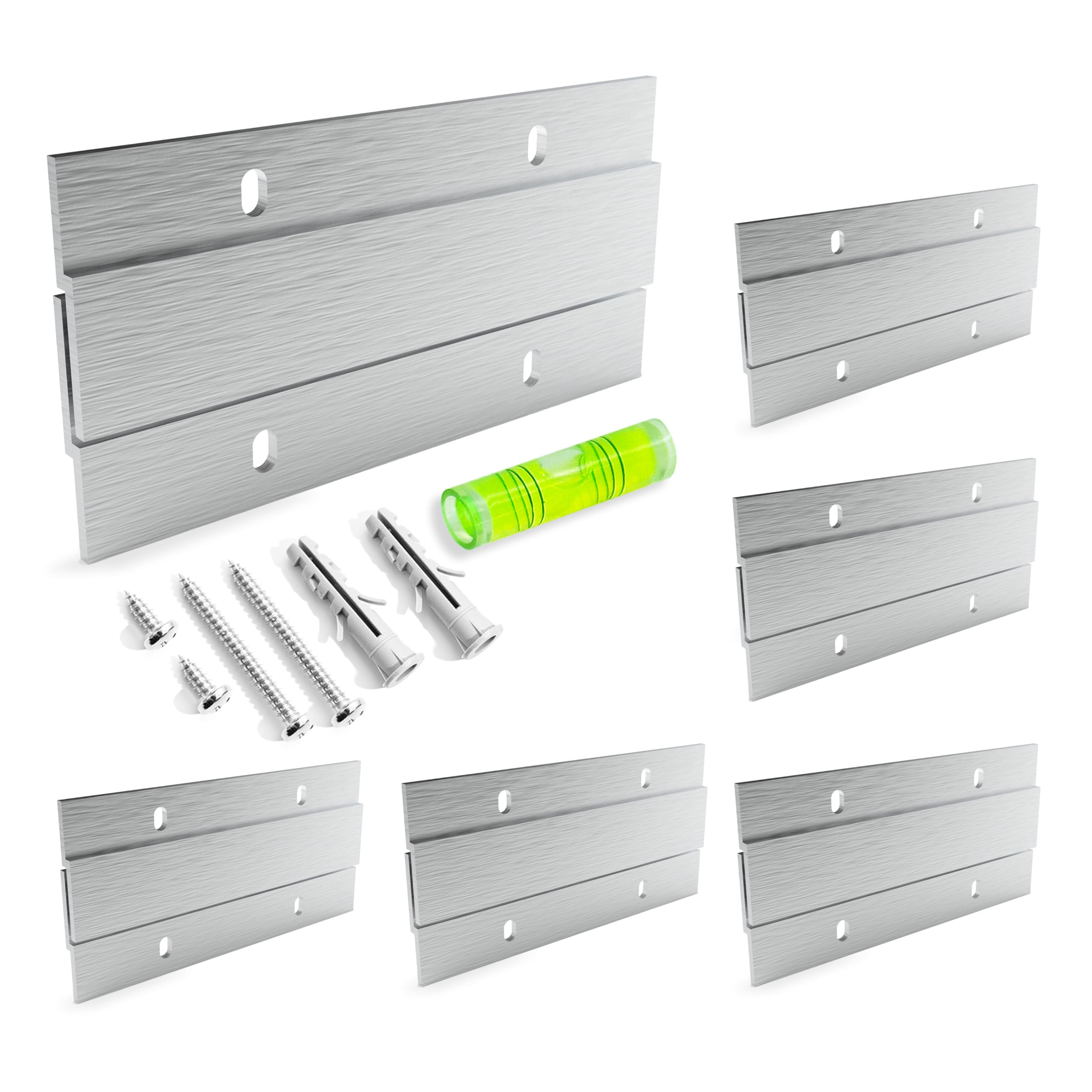 Unmar Aluminium French Cleat Picture Hanger - 4 Inch 6 Pairs - Aluminum Z Hanger Interlocking Wall Mounting Bracket Hardware Kit Z Clips For Hanging Wall Painting, Mirrors, Panels, Artwork, Cabinet, Whiteboard